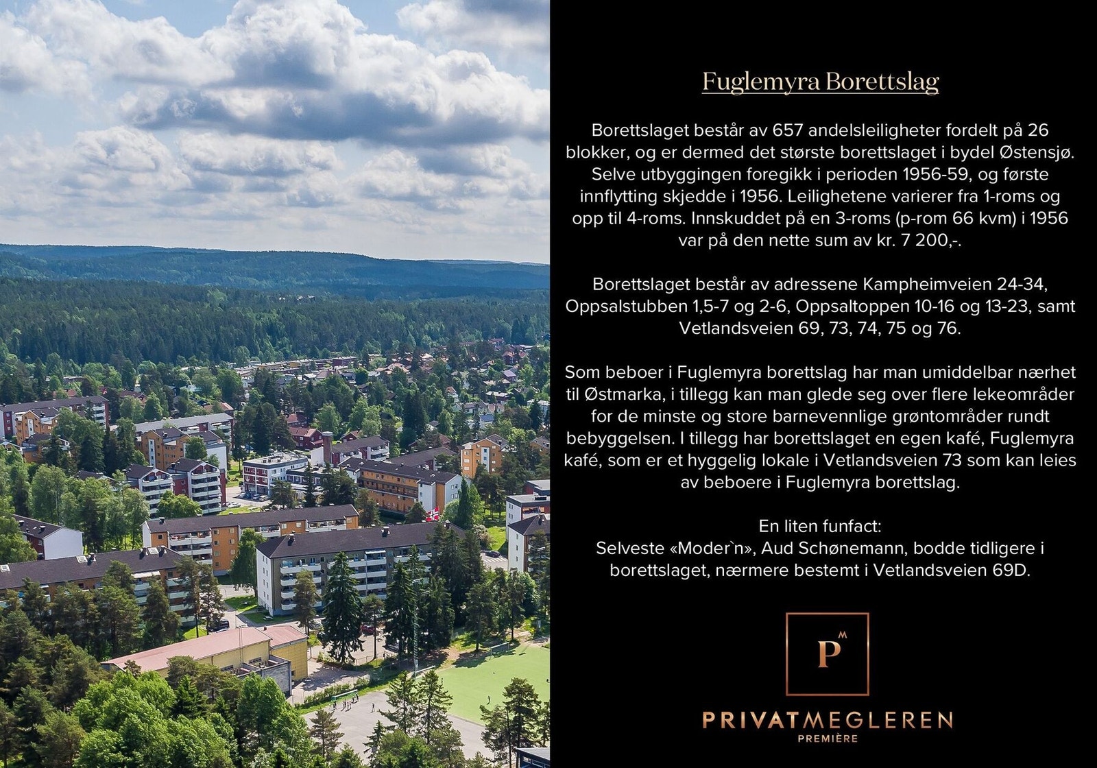 Velkommen til Fuglemyra Borettslag! Beliggenheten passer utmerket for familier, i trygge og rolige omgivelser med gangavstand til bl.a. skoler, barnehager og fritidsaktiviteter. Galleribilde