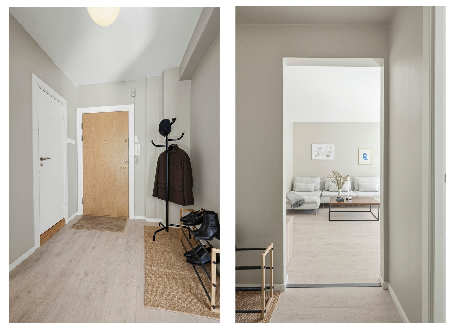 Her er det plass til oppbevaring av yttertøy og sko Galleribilde