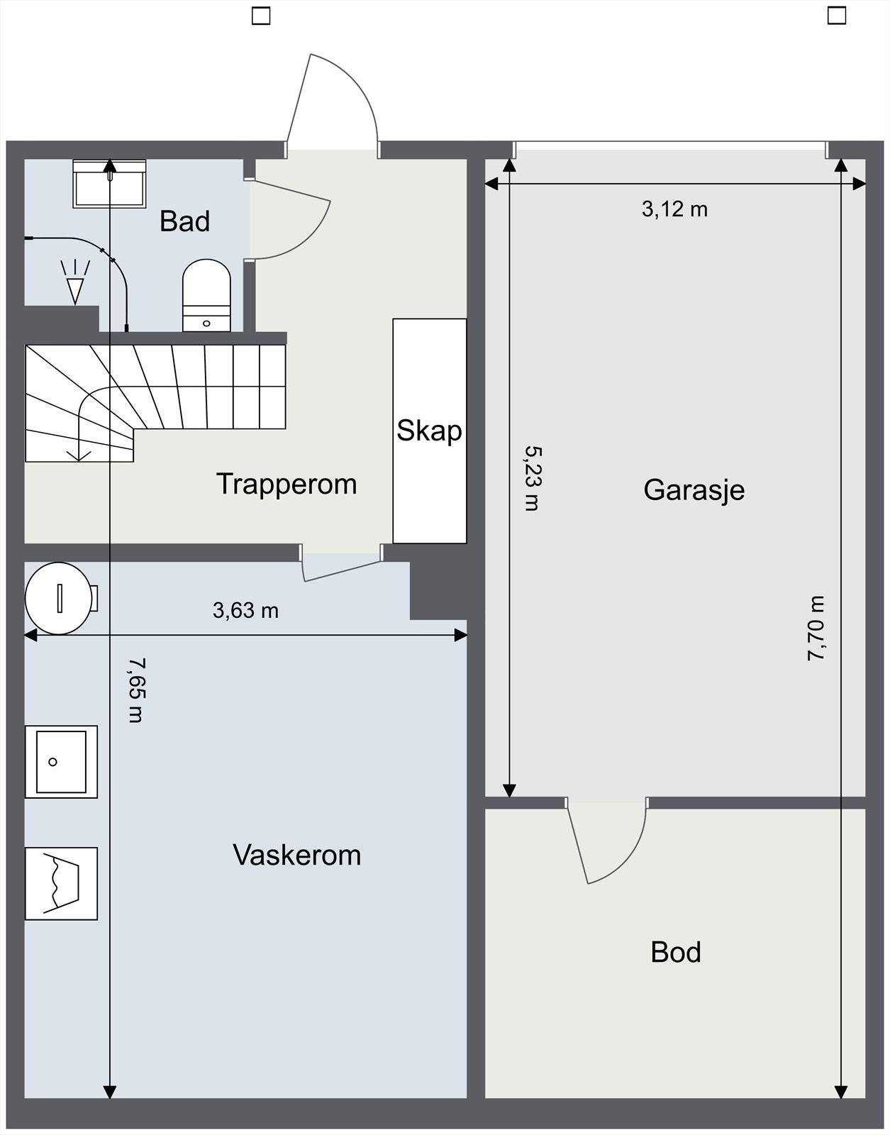 Planskisse 1. etasje Galleribilde