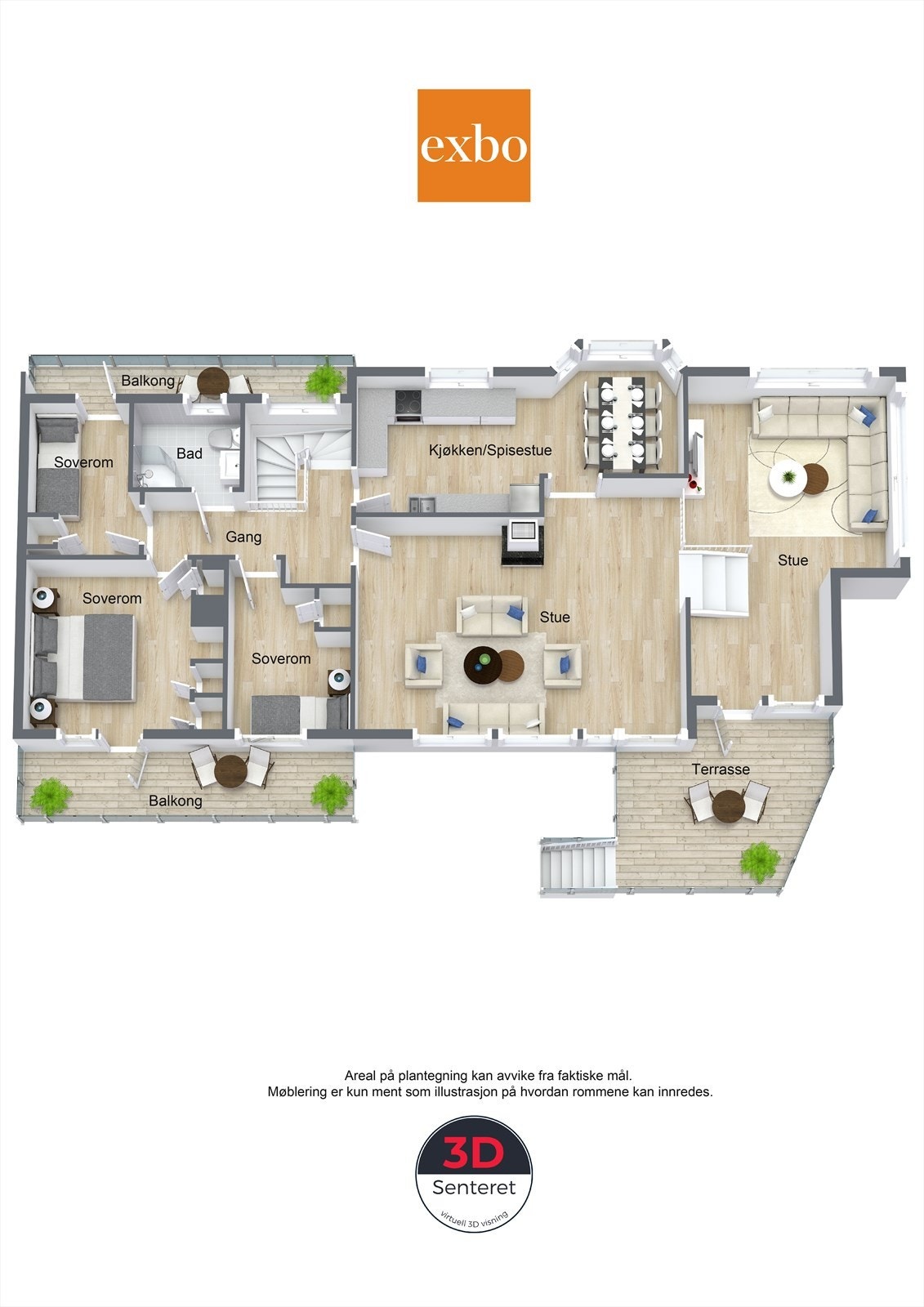 Plantegning hovedetasje. Galleribilde
