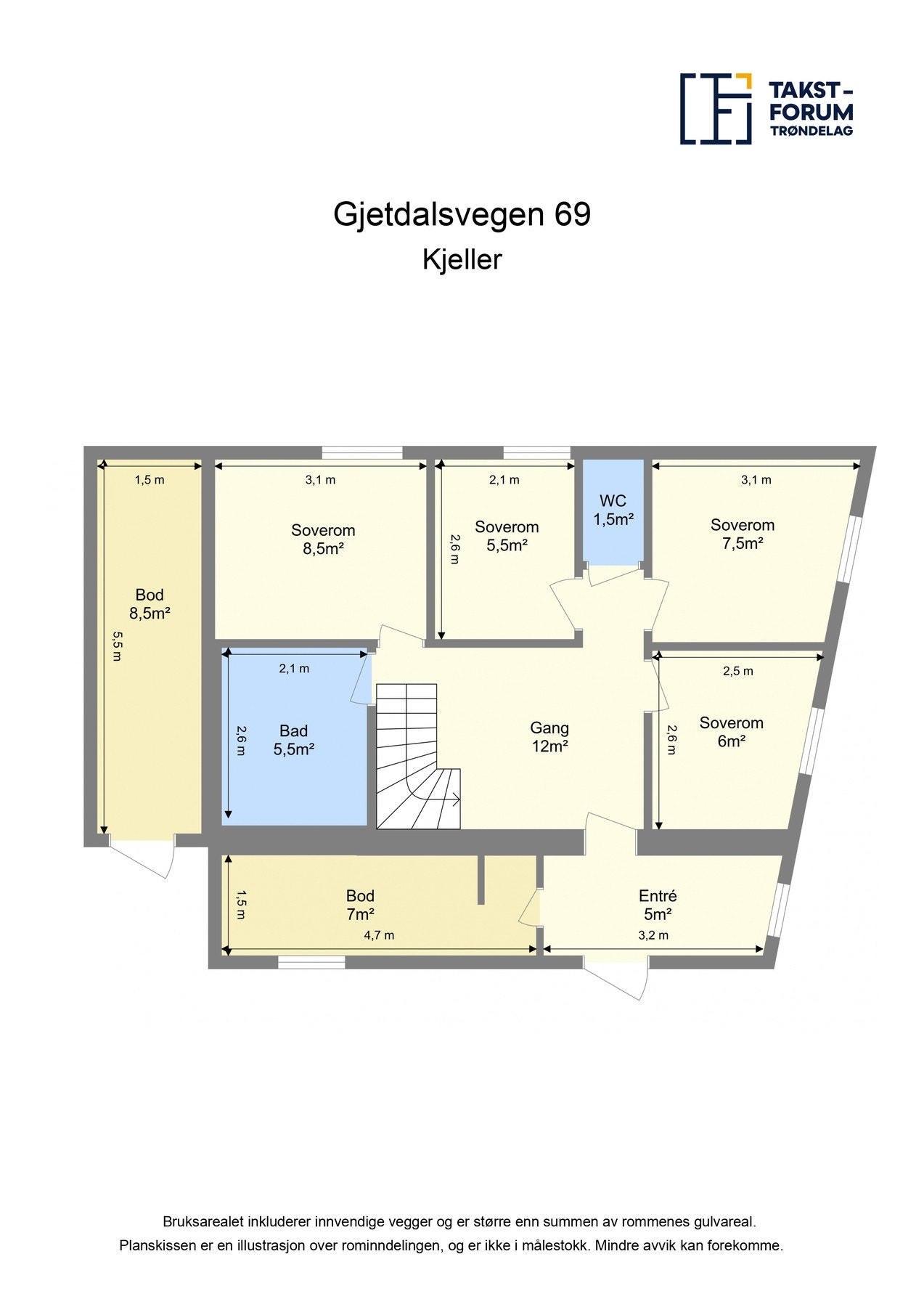 Planskisse kjeller Galleribilde