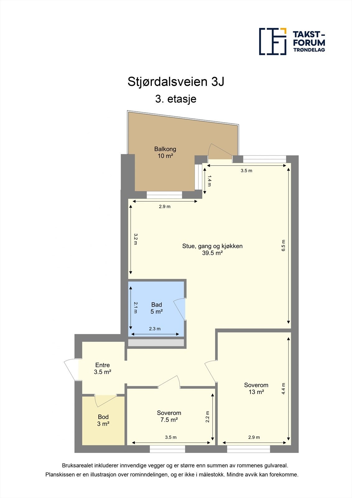 Planskisse 3. etasje. Galleribilde