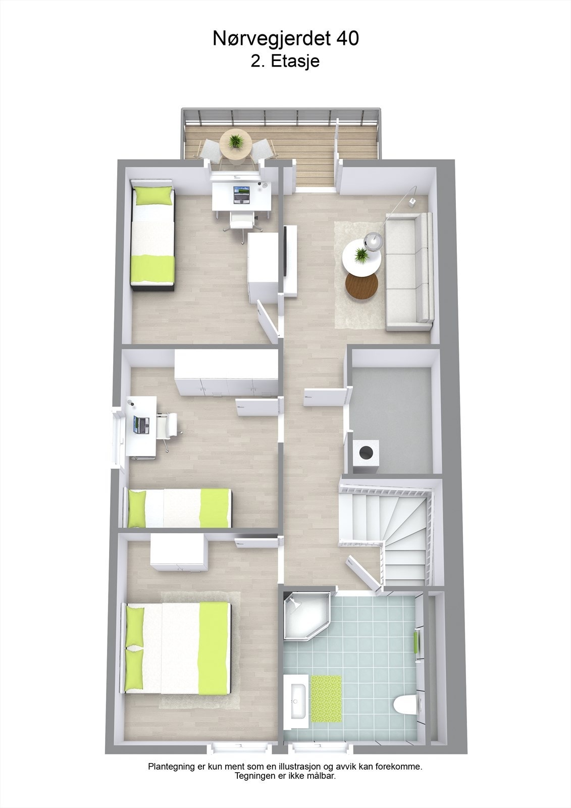 2 D plantegning 2. etasje Galleribilde