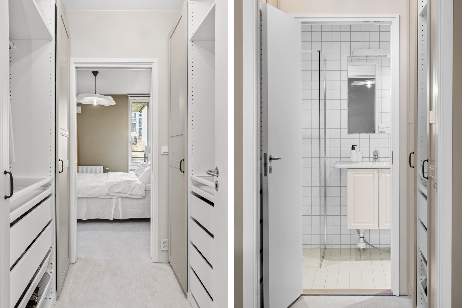 Fra walk-in closet er det videre adkomst til badet Galleribilde