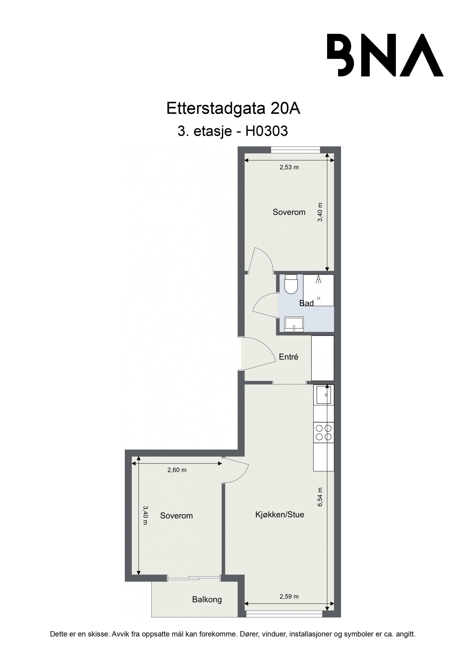 Plantegning - Leiligheten disponerer også en kjellerbod på ca. 2 kvm Galleribilde