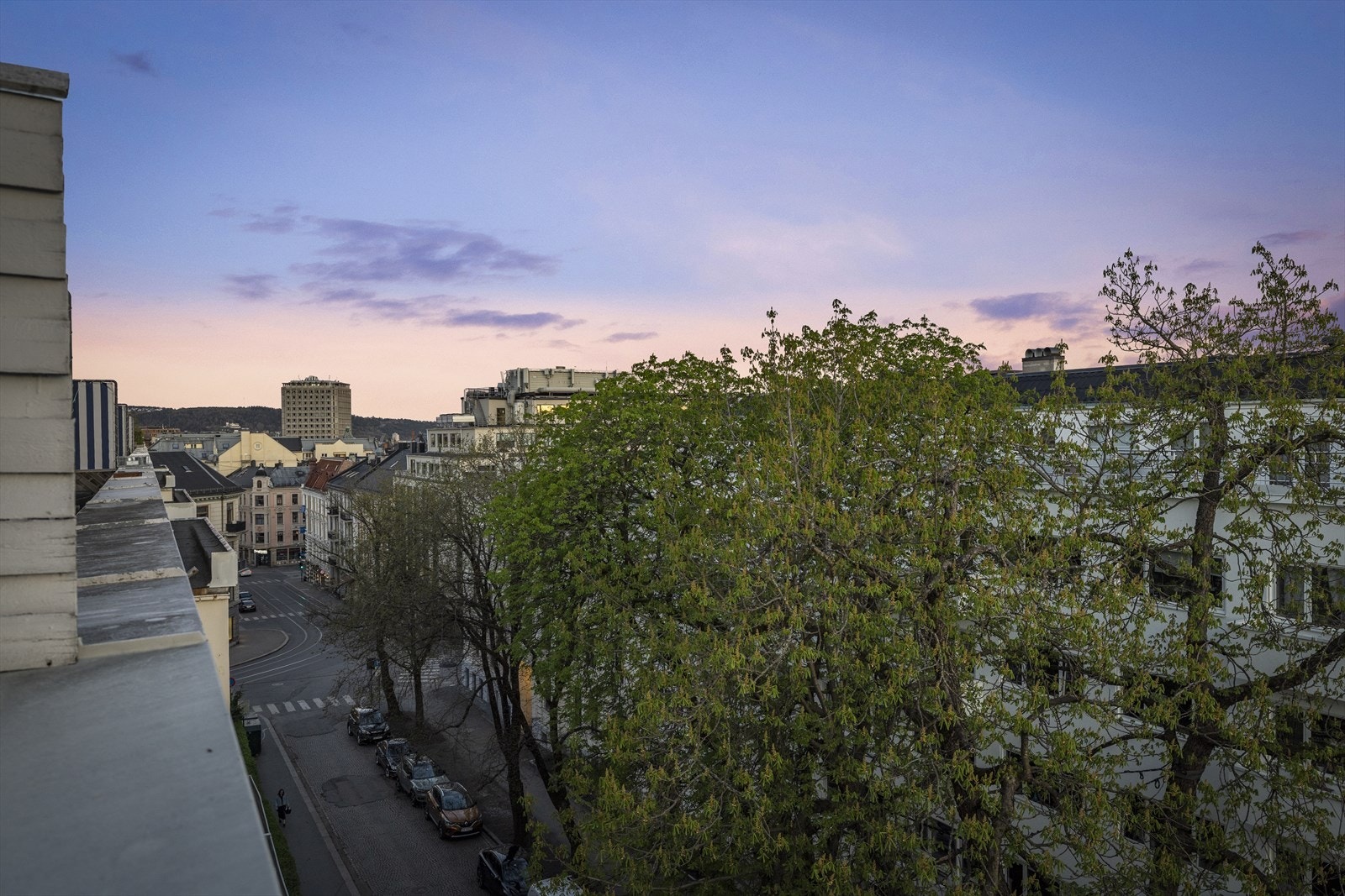 Utsikt fra terrassen mot Frognerveien. Galleribilde