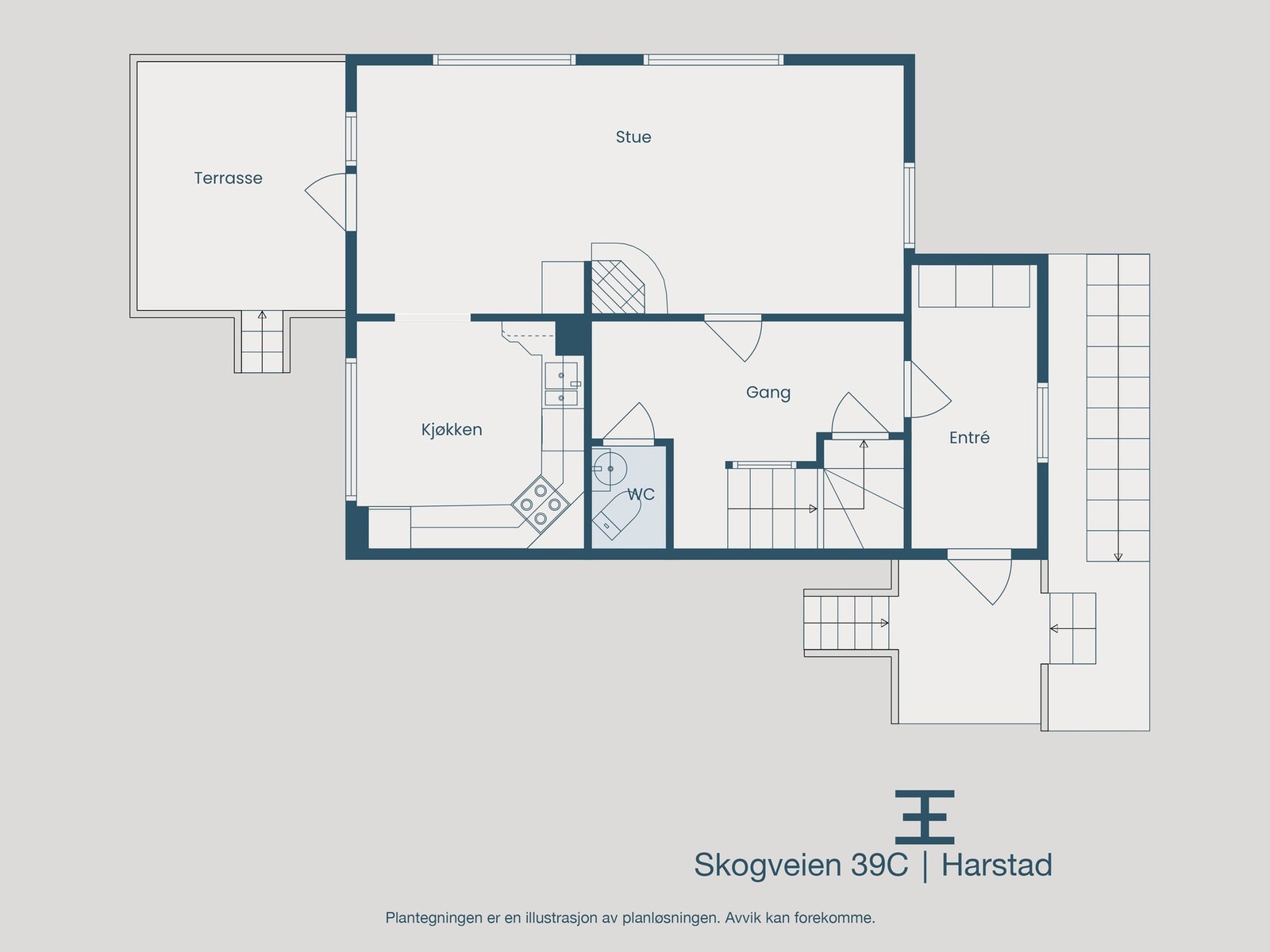 Plantegning 1. etasje Galleribilde