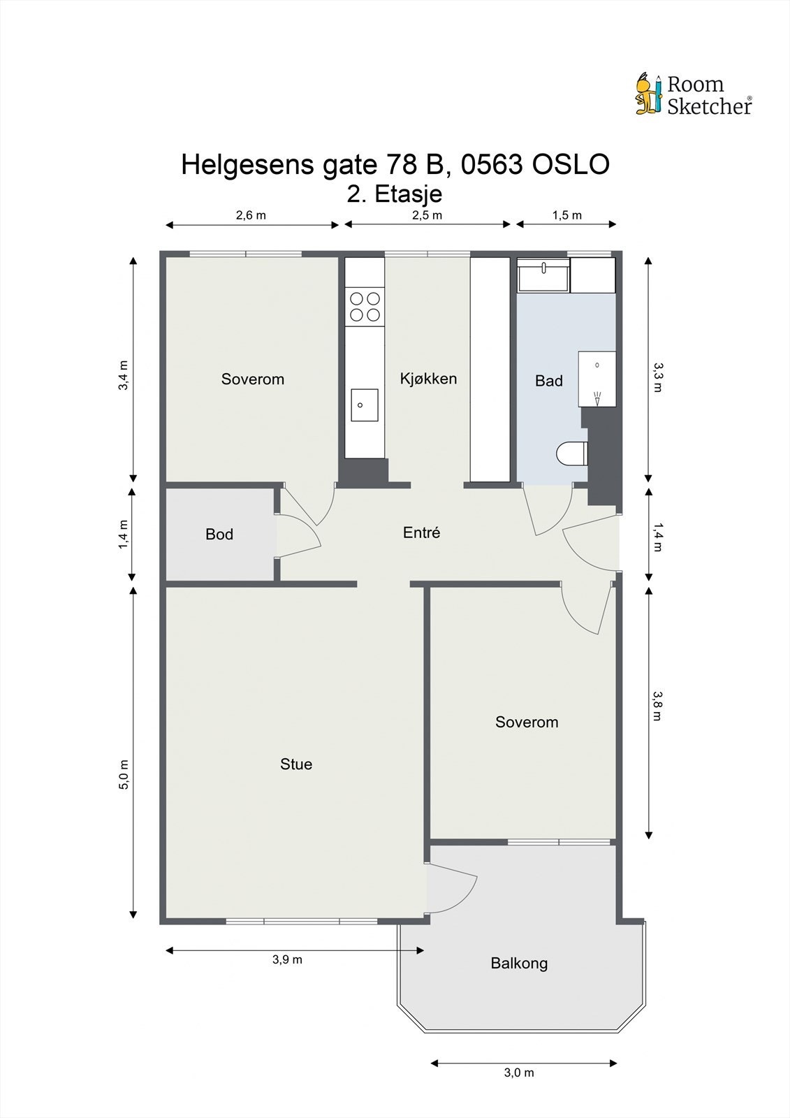 Leiligheten disponerer også bod på loft ca. 5 kvm og bod i kjeller ca. 8 kvm Galleribilde