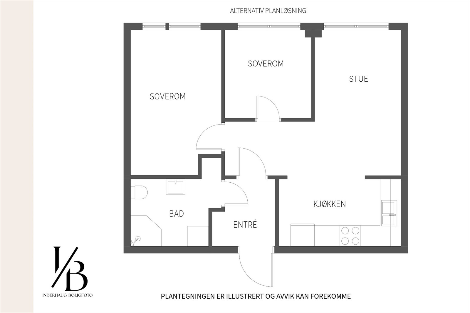 NB! Merk alternativ planløsning for soverom/gjesterom nr.2 Galleribilde