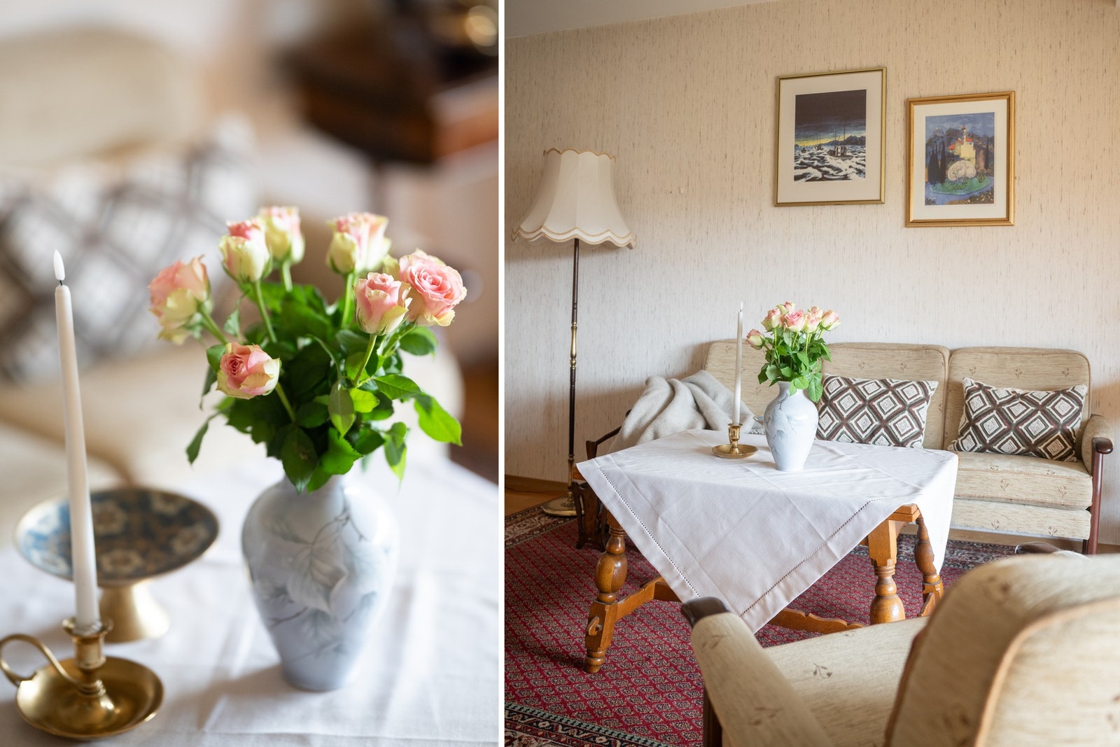 Leiligheten byr på gode solforhold, store vindusflater og en skjermet uteplass i grønne og rolige omgivelser, rett ved marka. Galleribilde