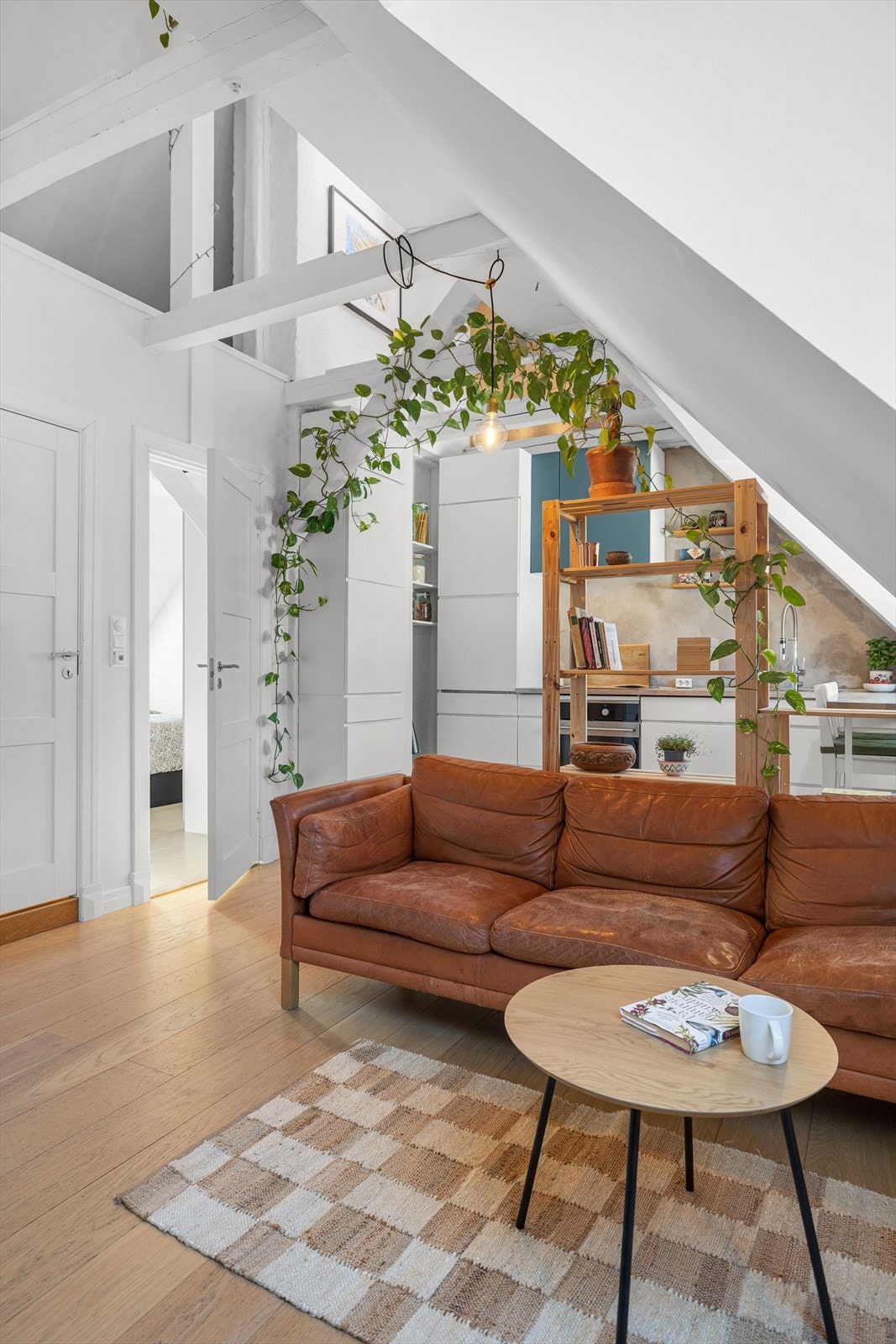 Store takvinduer gir godt med naturlig lys til oppholdsrommet. Galleribilde