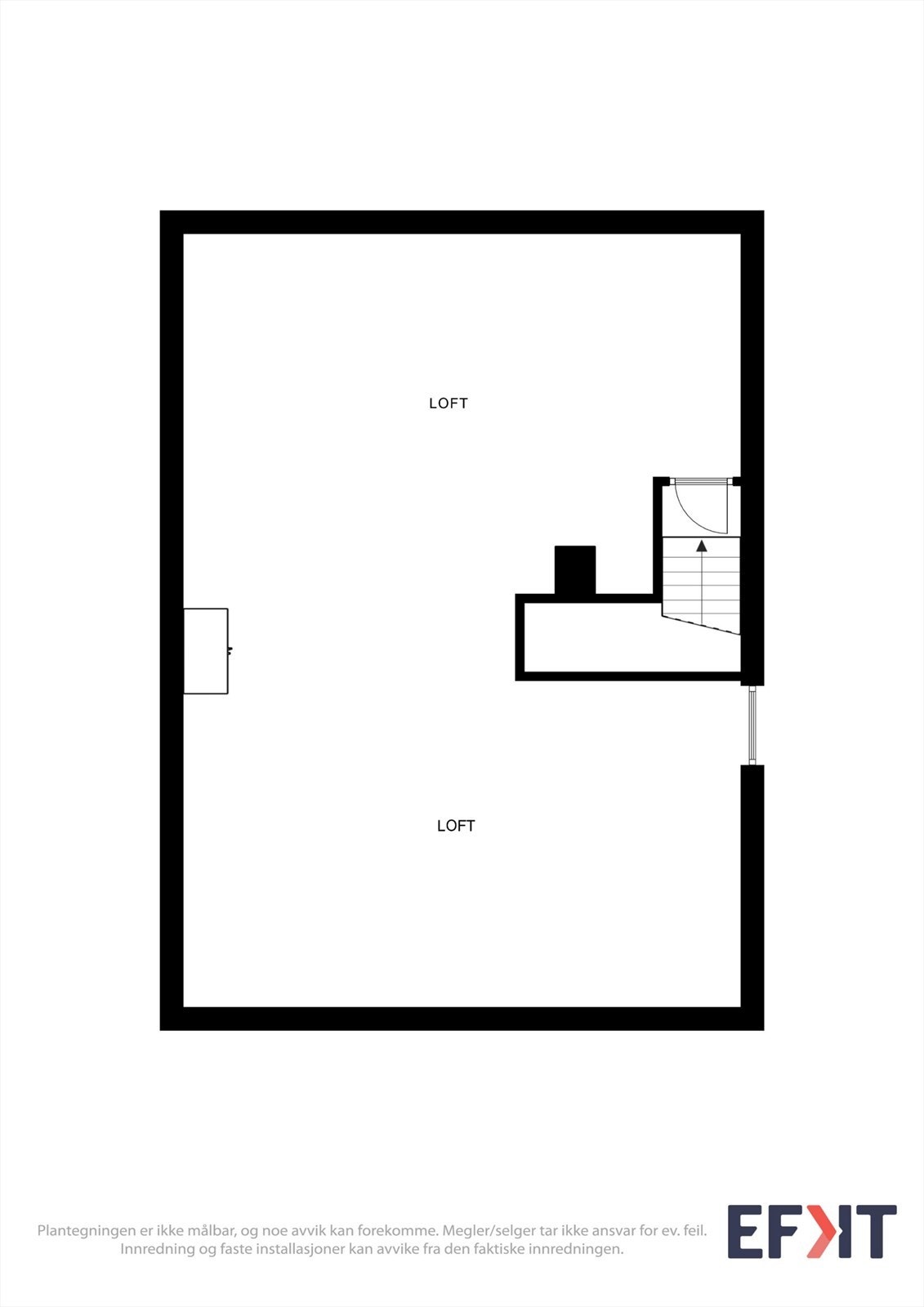 Planskisse uinnredet loft. Galleribilde