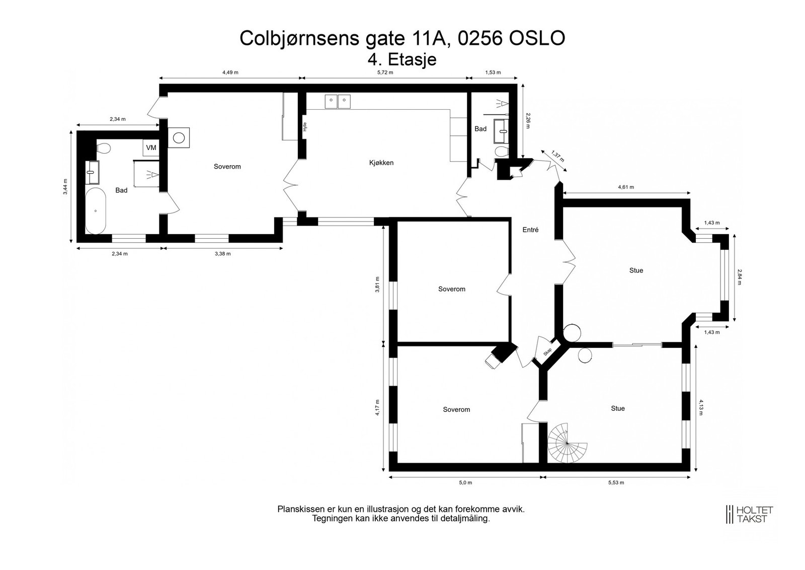 Plantegning 4. etasje. Galleribilde