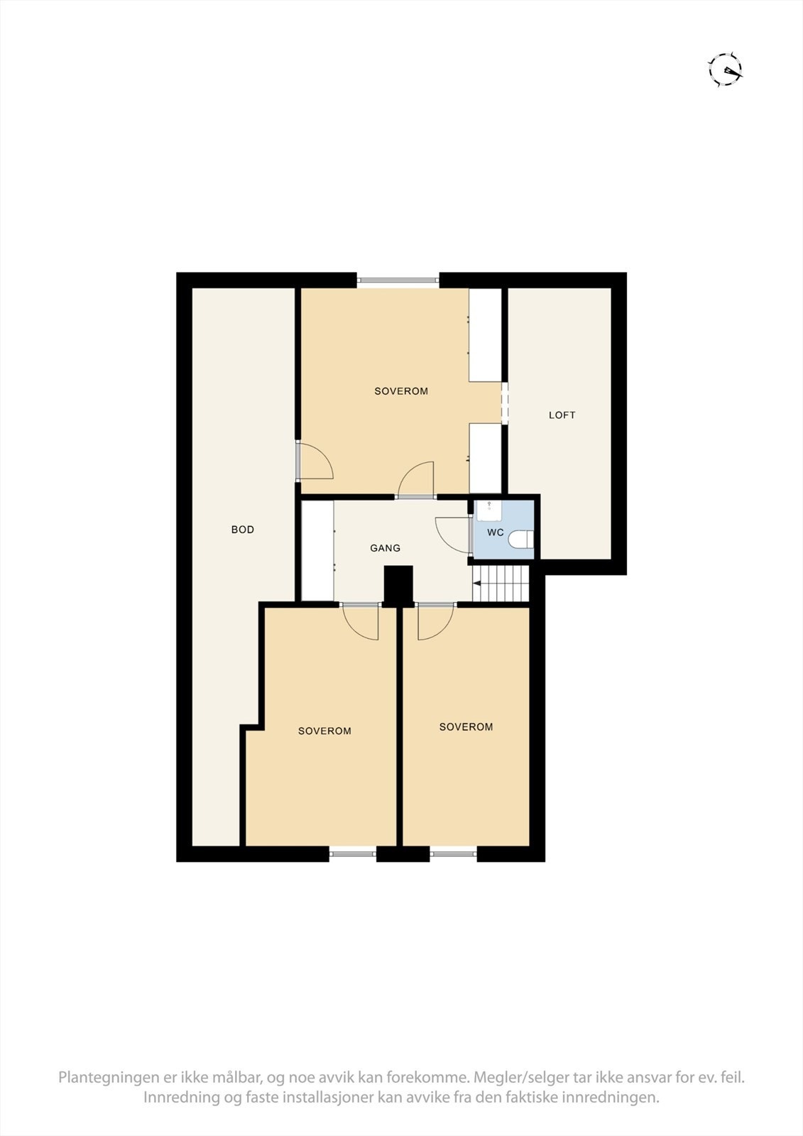 Plantegning, 2.etasje/loft. Galleribilde