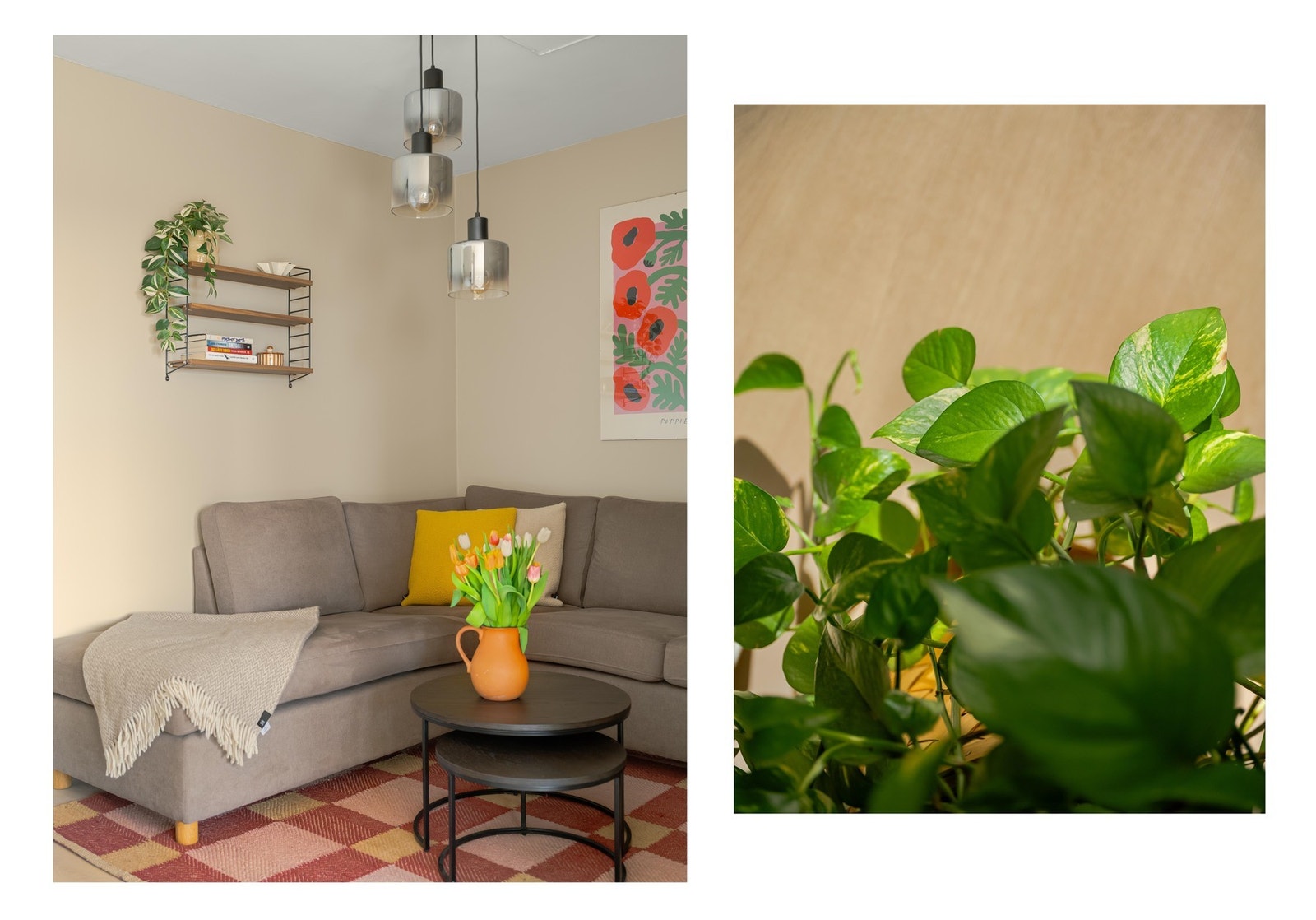 Veggene er malt i en varm og tidsriktig fargetone. Galleribilde