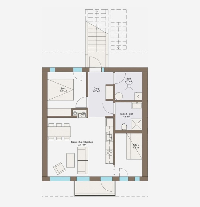 Planløsning leilighet D22 Gaustatoppen Sjå Galleribilde
