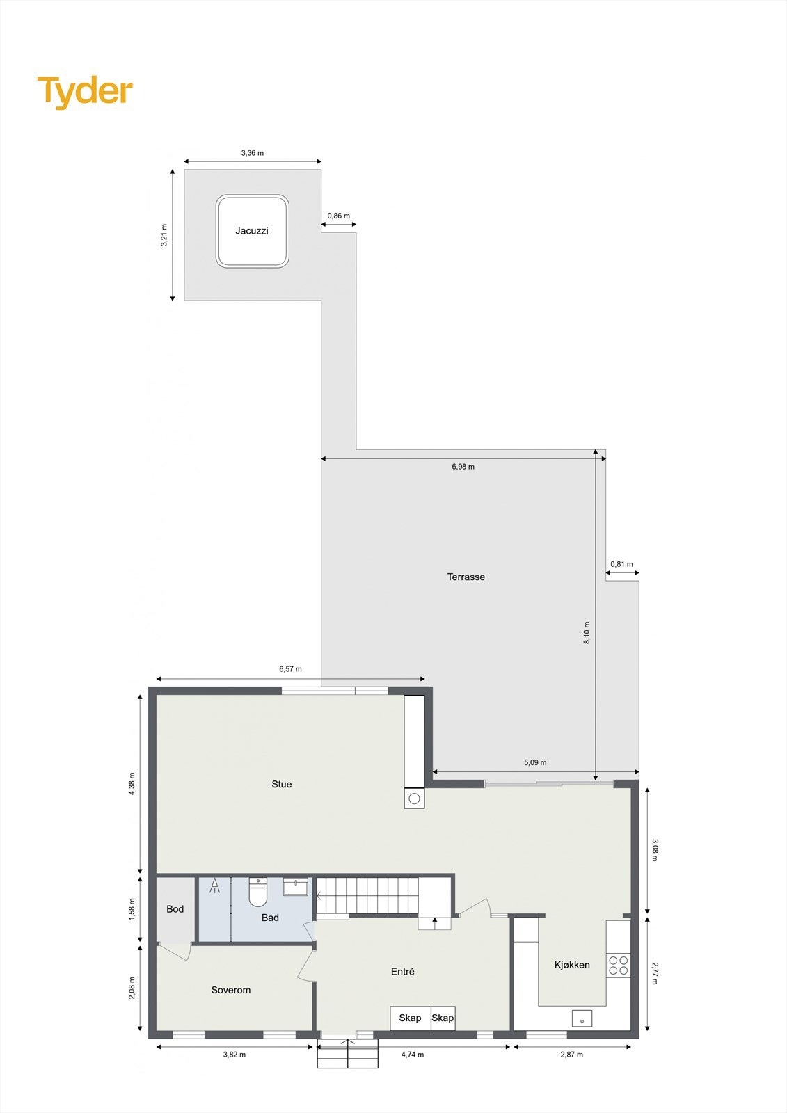 Planløsning i 1. etasje. Galleribilde