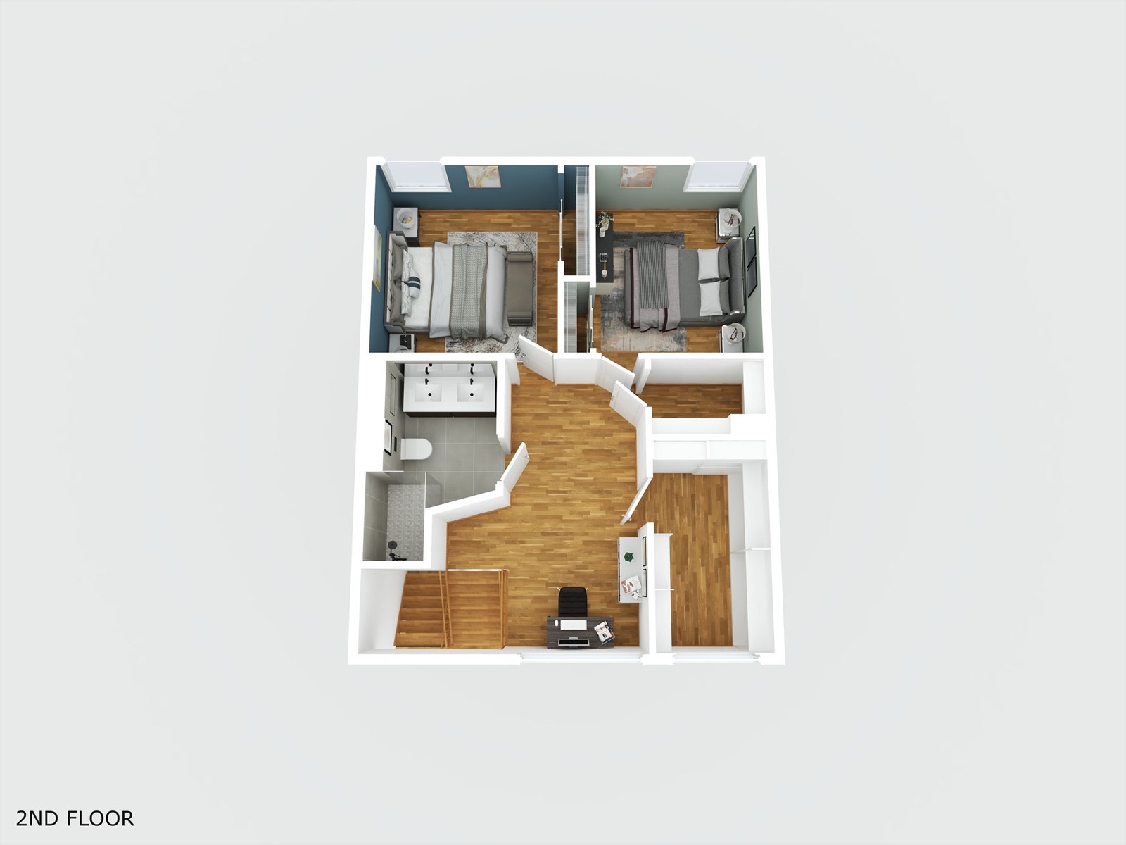 Plantegning 3D 2. etasje Galleribilde