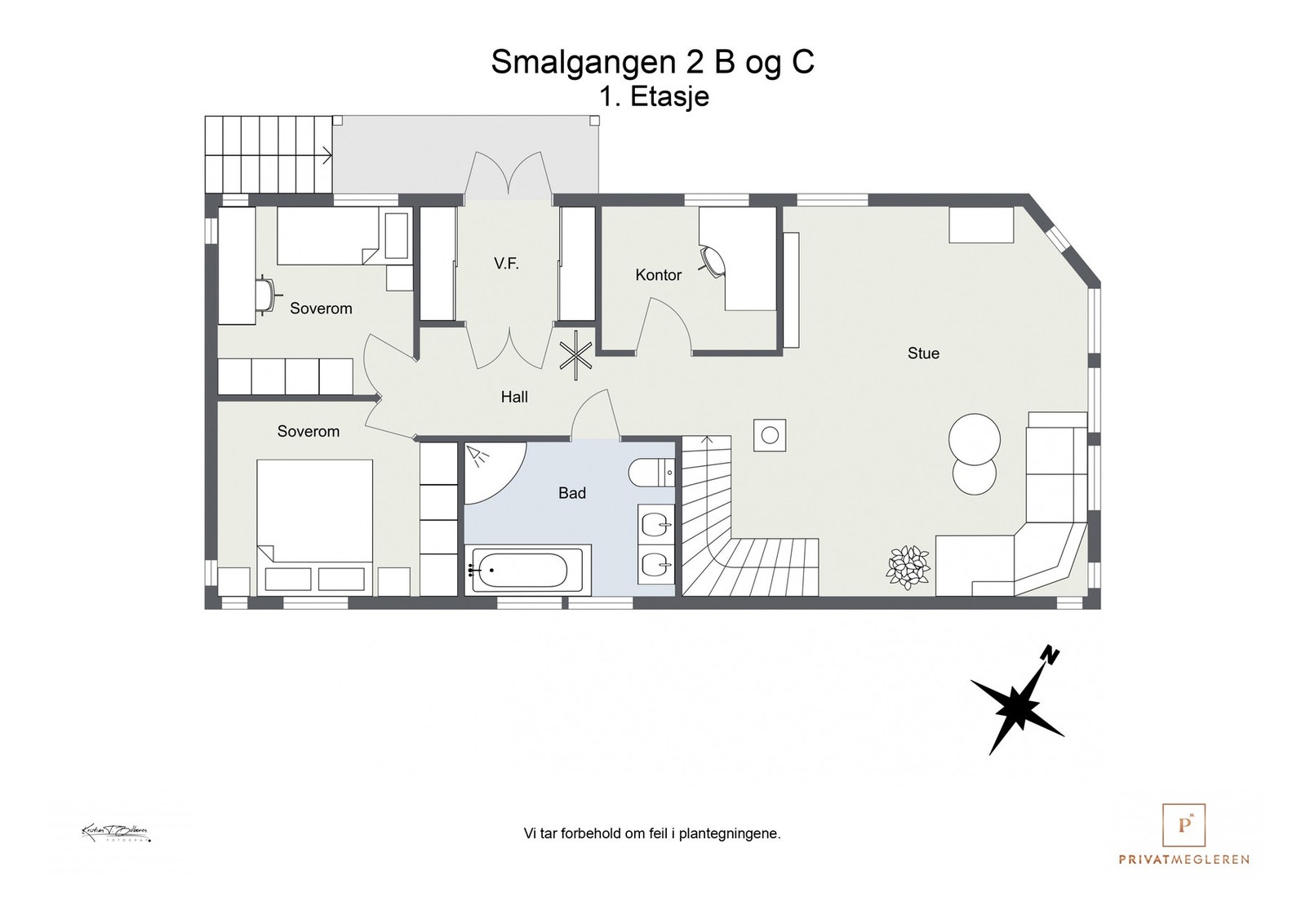 Plantegning 1. etasje Galleribilde