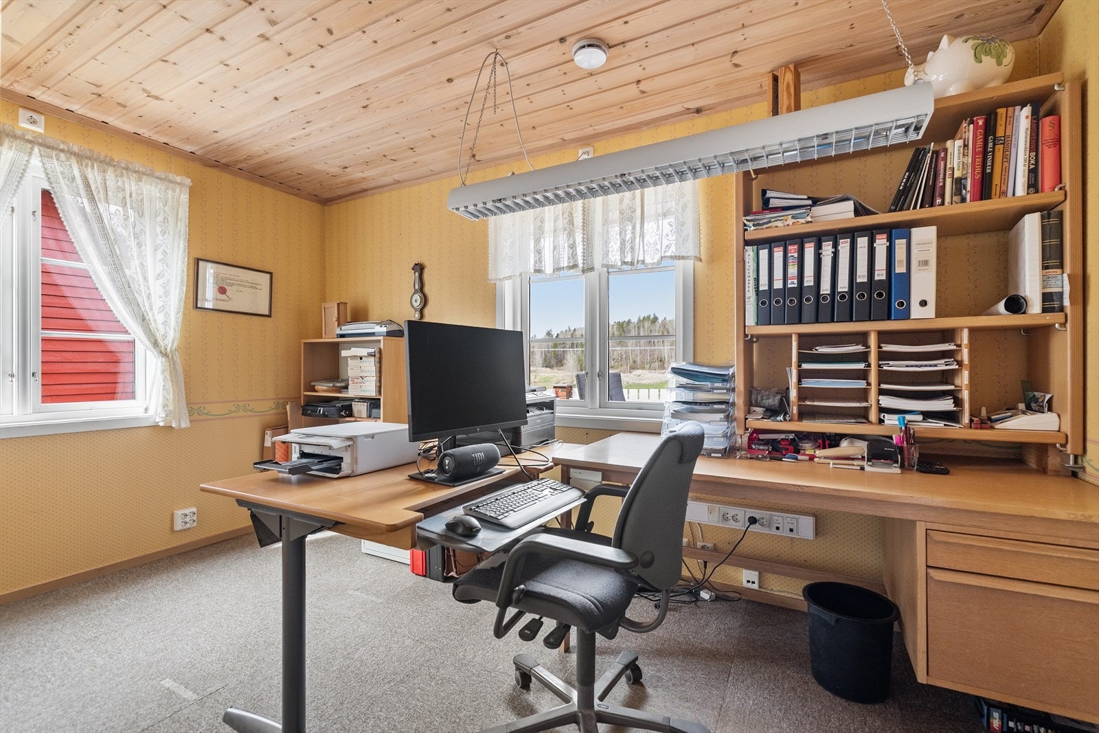 Soverom i 1. etasje blir i dag brukt som kontor. Galleribilde