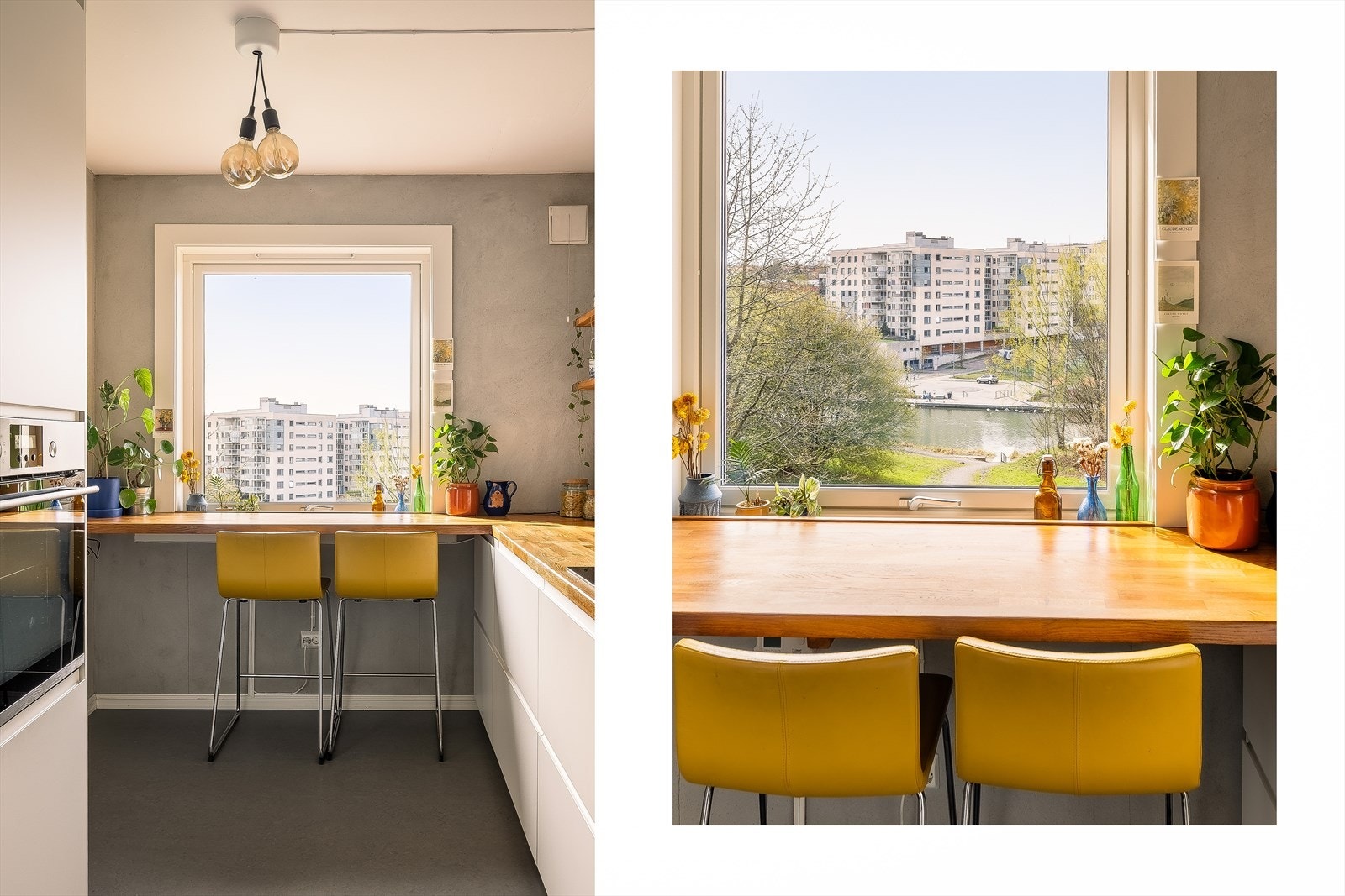 Vindu sørger for gode lysforhold og koselig utsikt. Vinduer og balkongdør ble skiftet i regi av borettslaget i 2016. Galleribilde