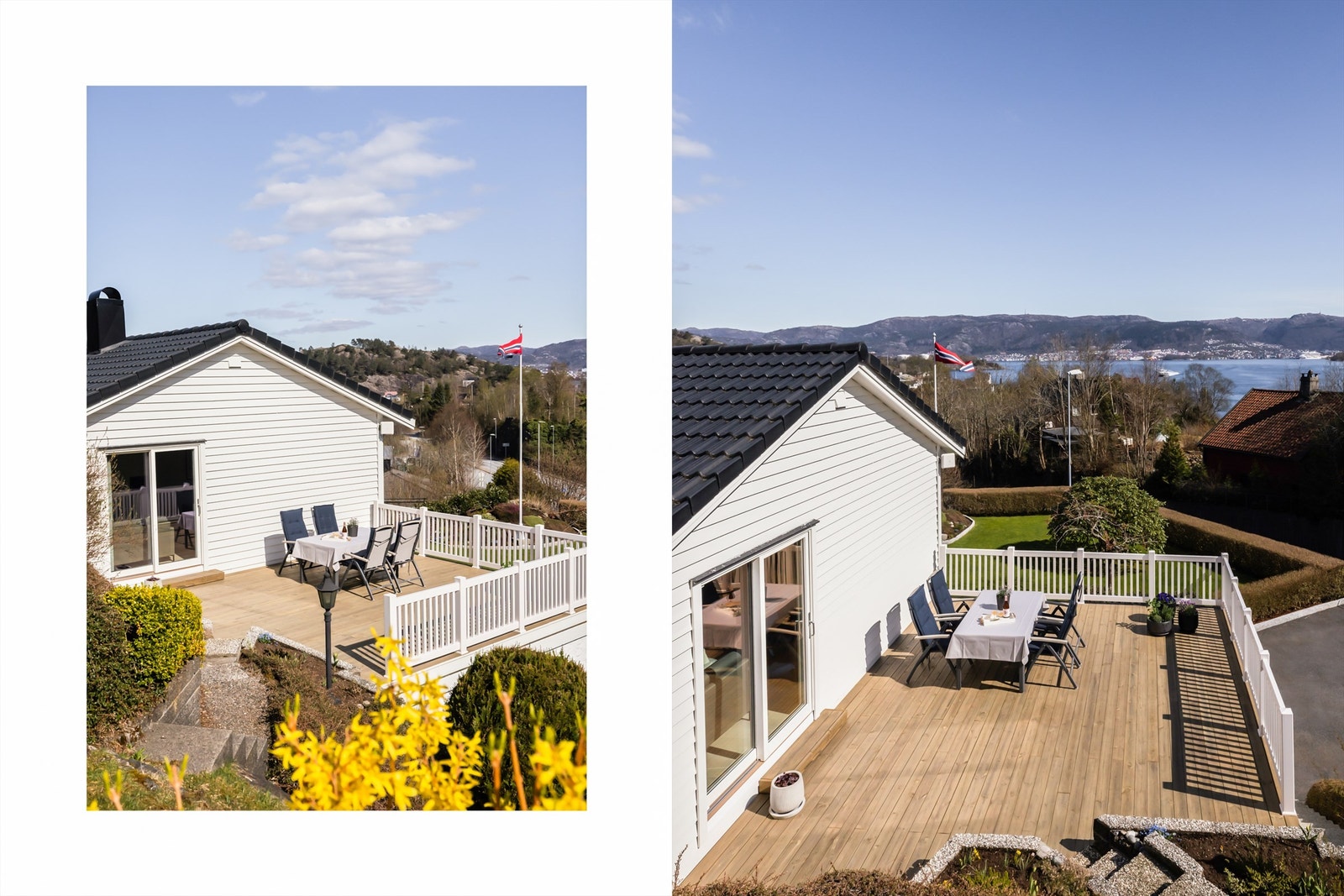 Terrassen er et flott uterom med god plass til både spisebord og grill. Galleribilde