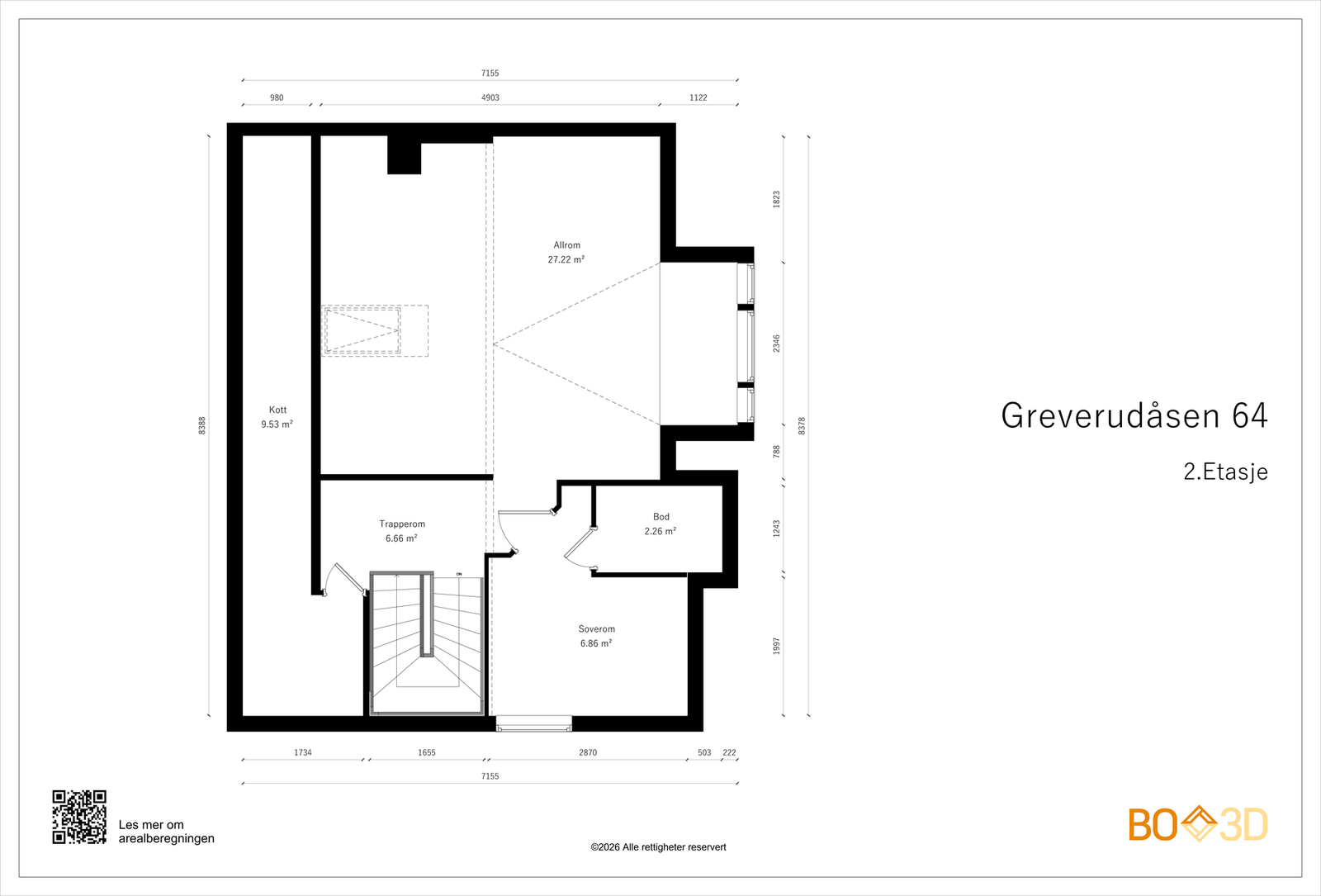 Plantegning av 2. etasje Galleribilde