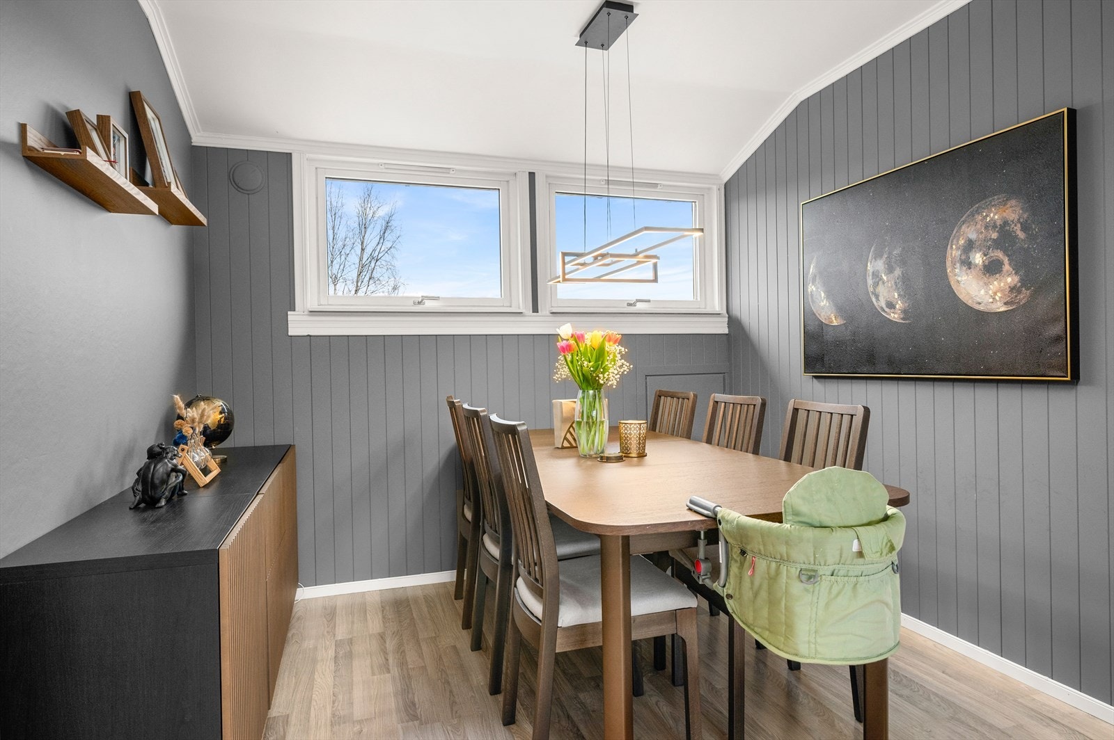 En god kombinasjon av tidløse farger og romløsninger gir et godt grunnlag for å innrede stuen etter eget ønske. Galleribilde