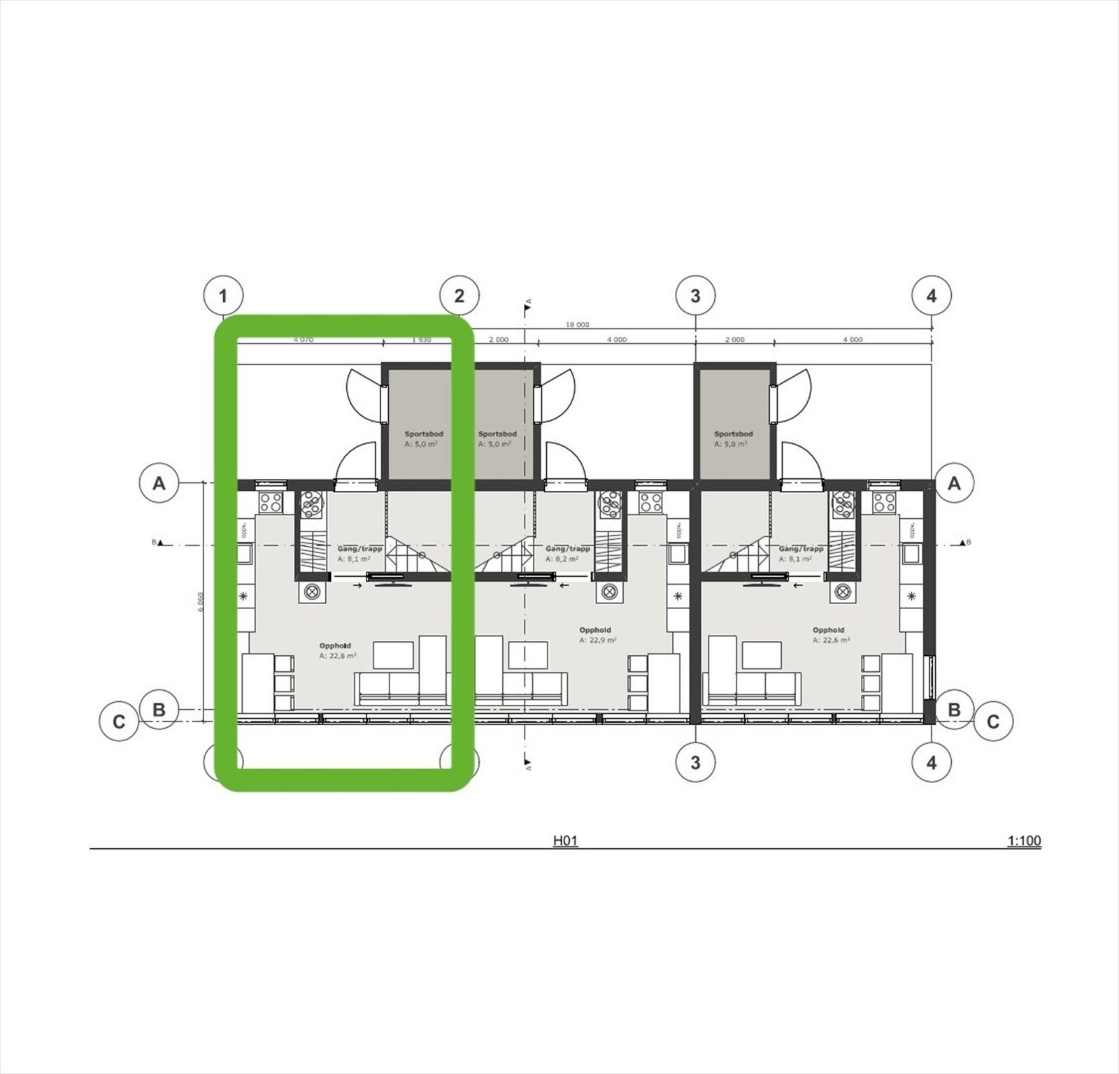 Plantegning - 1. etasje Galleribilde