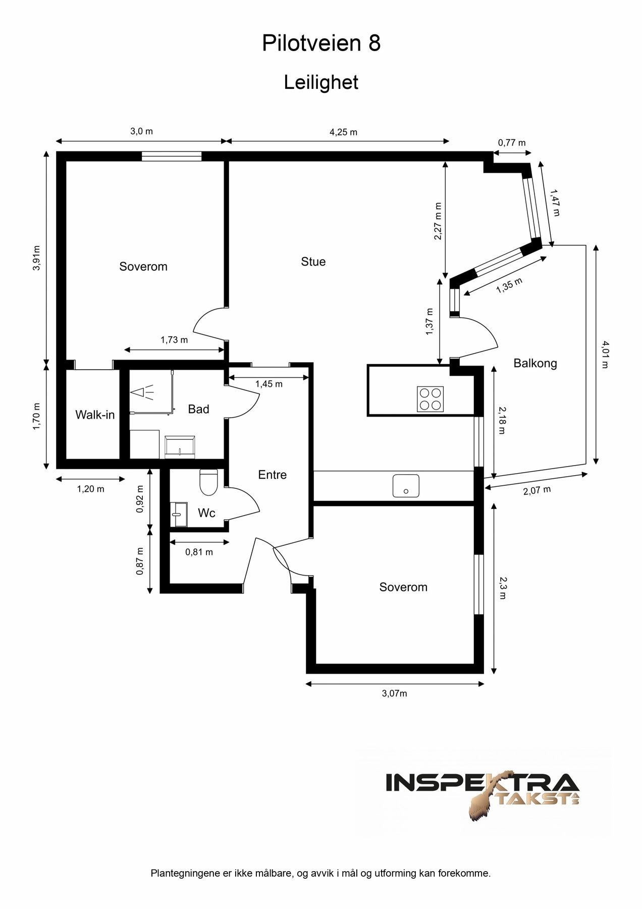 Målsatt plantegning. Galleribilde