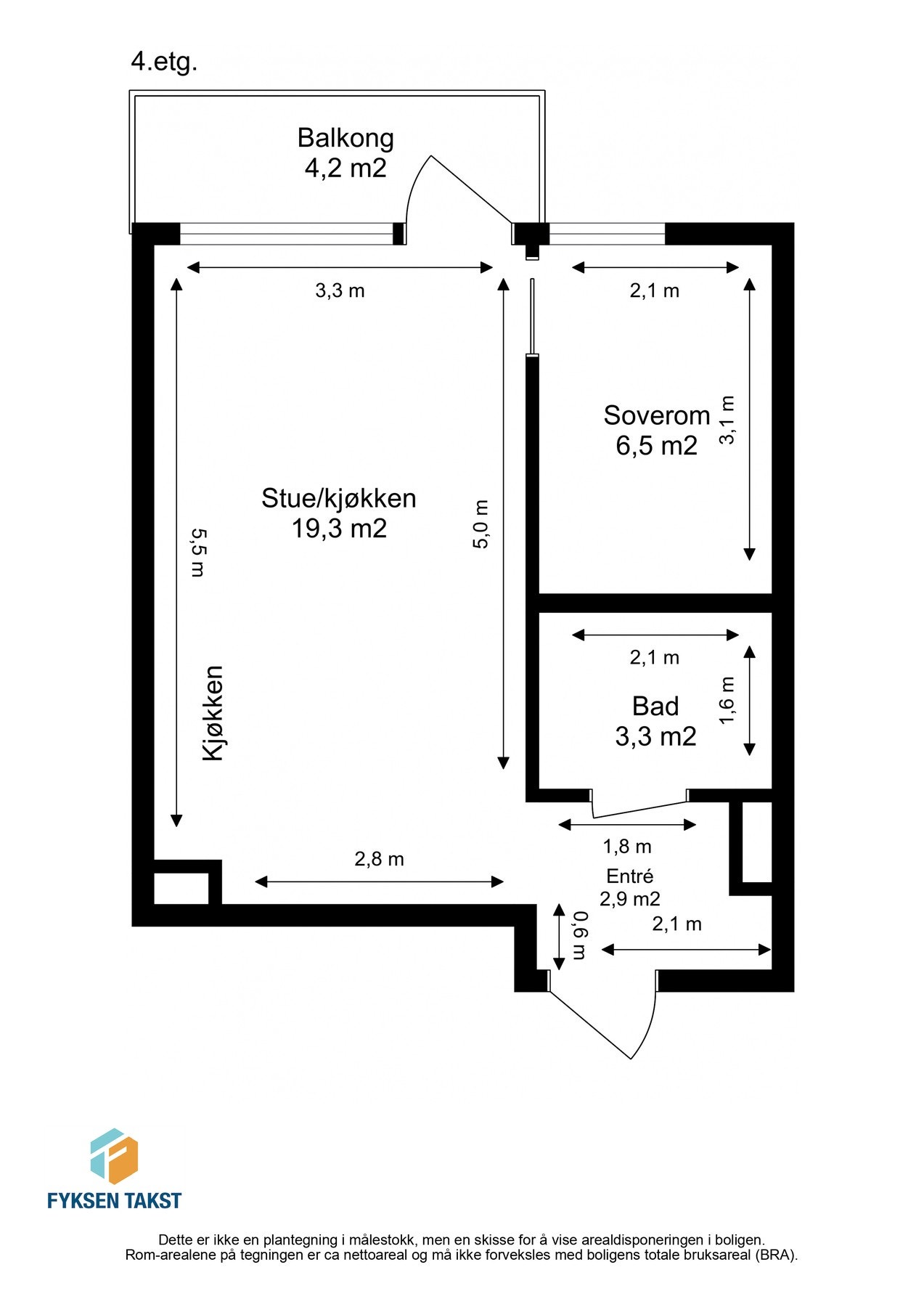 Målsatt planskisse. Galleribilde