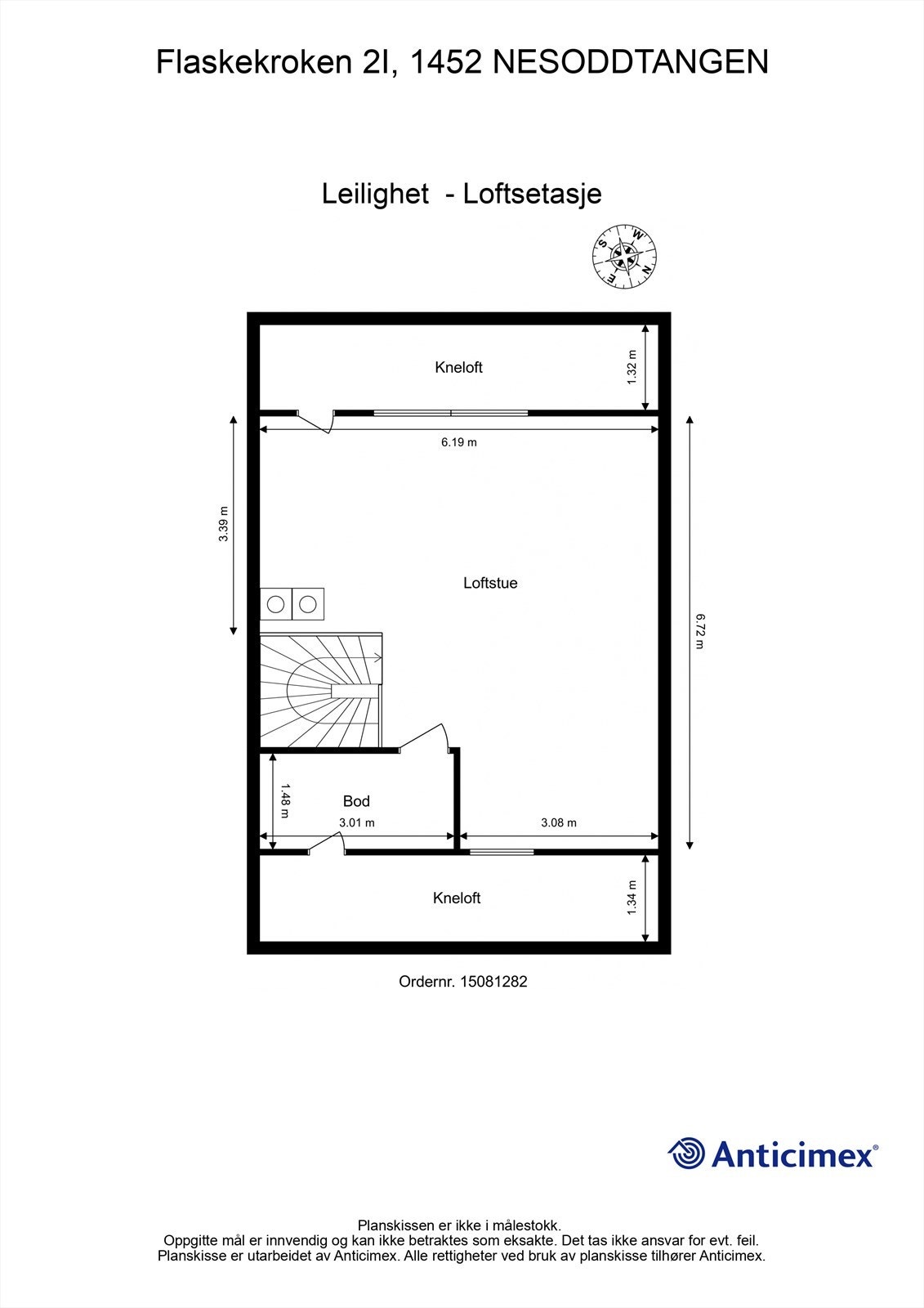 Plantegning Loftsetasje Galleribilde