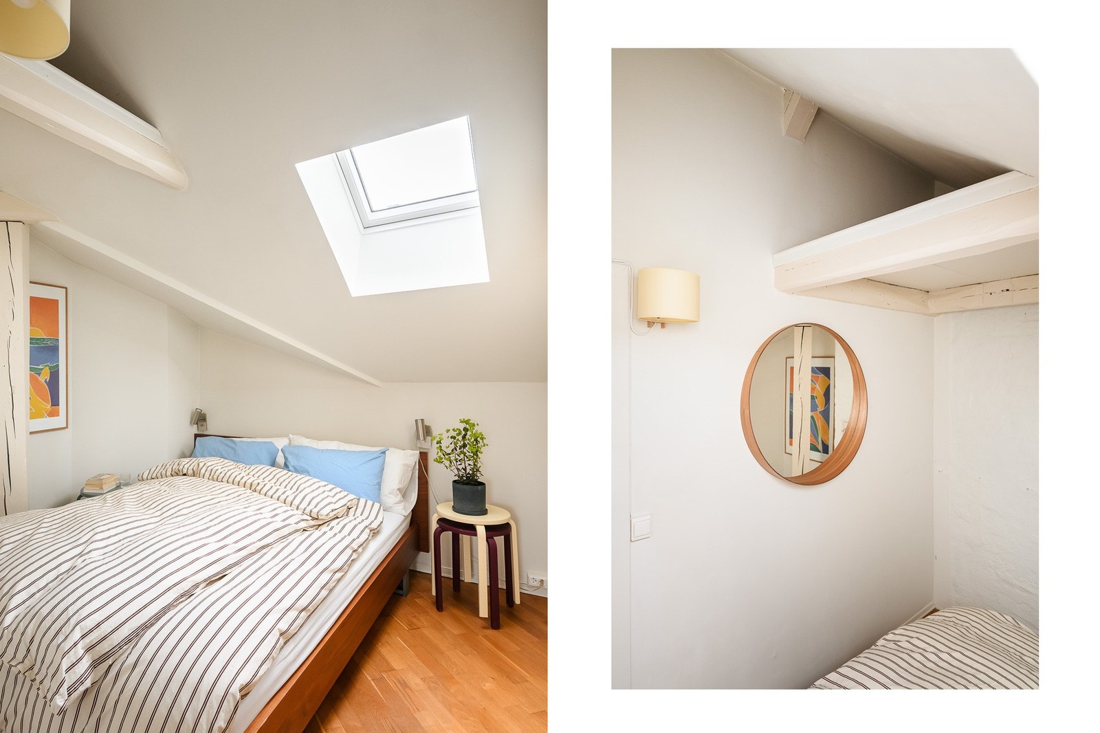Takvinduet (fra 2021) slipper inn godt med dagslys, og det er ekstra lagringsplass på hemsen. Galleribilde
