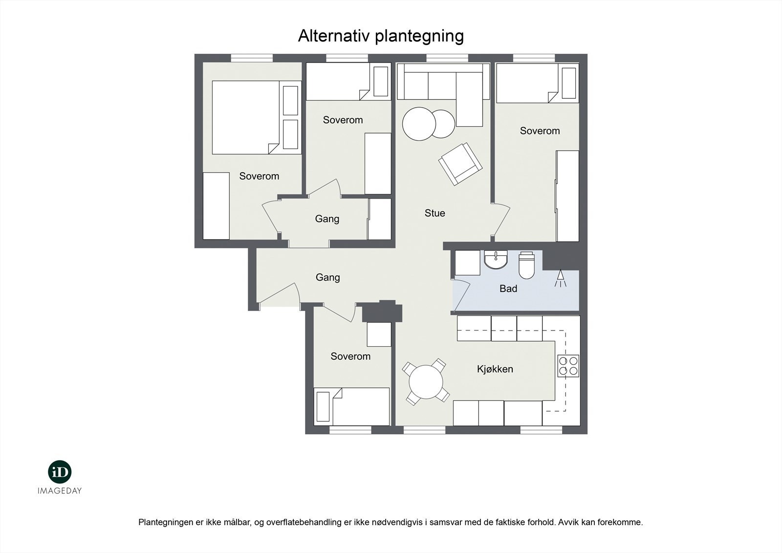Alternativ planløsning. Galleribilde