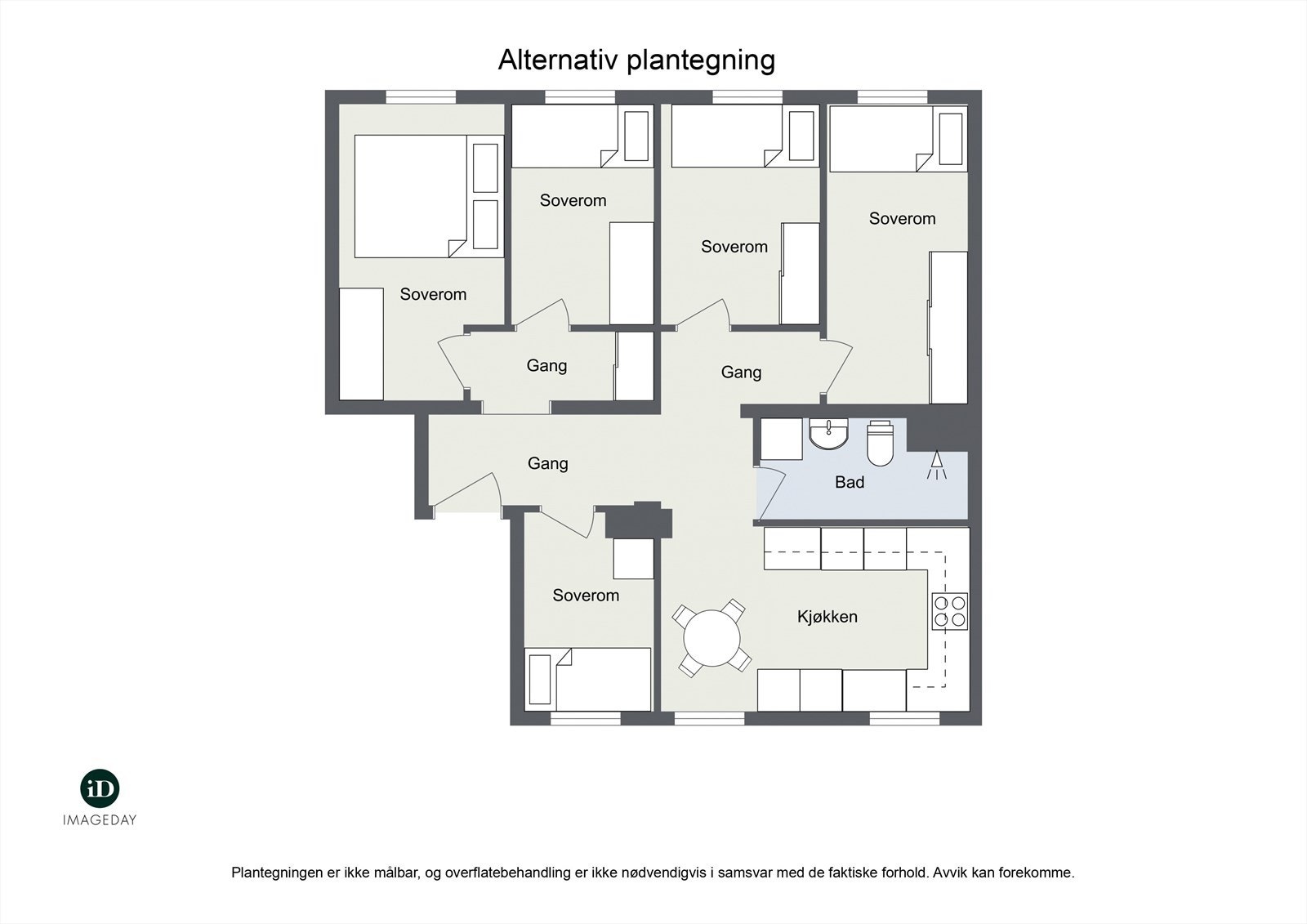 Alternativ planløsning. Galleribilde