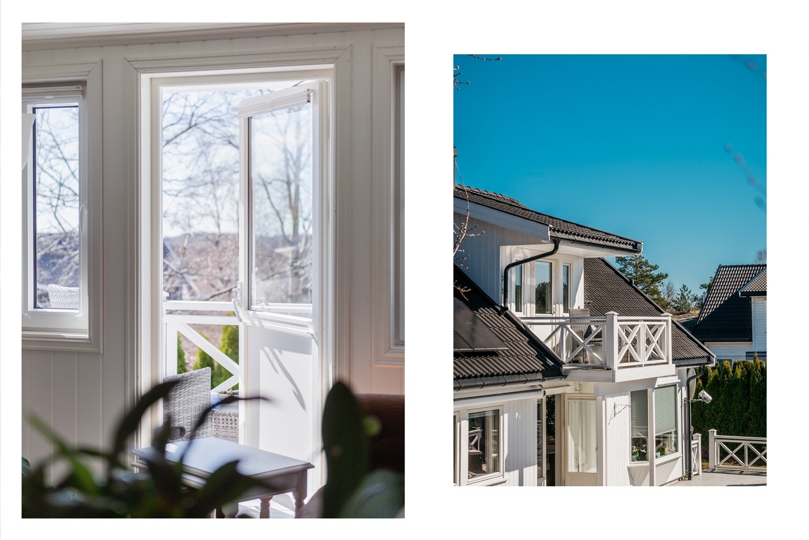 Balkongen har plass til en liten sittegruppe. Galleribilde