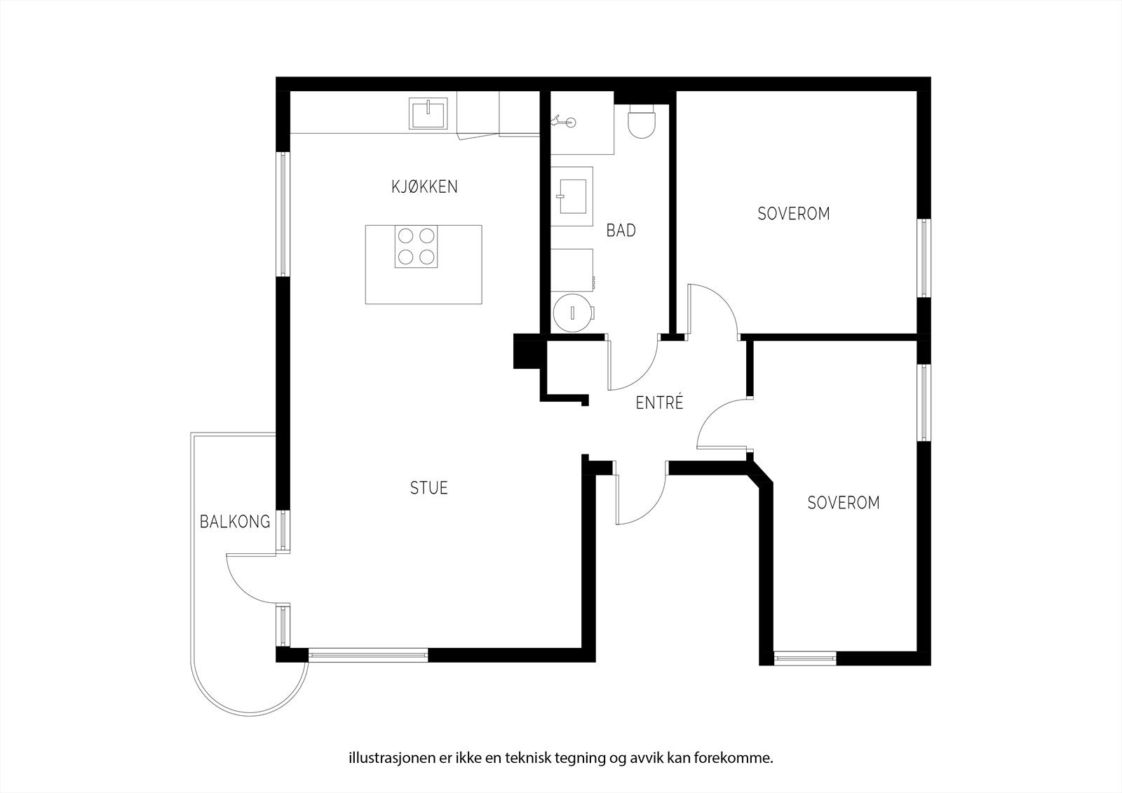 - Planskisse av leiligheten - Galleribilde