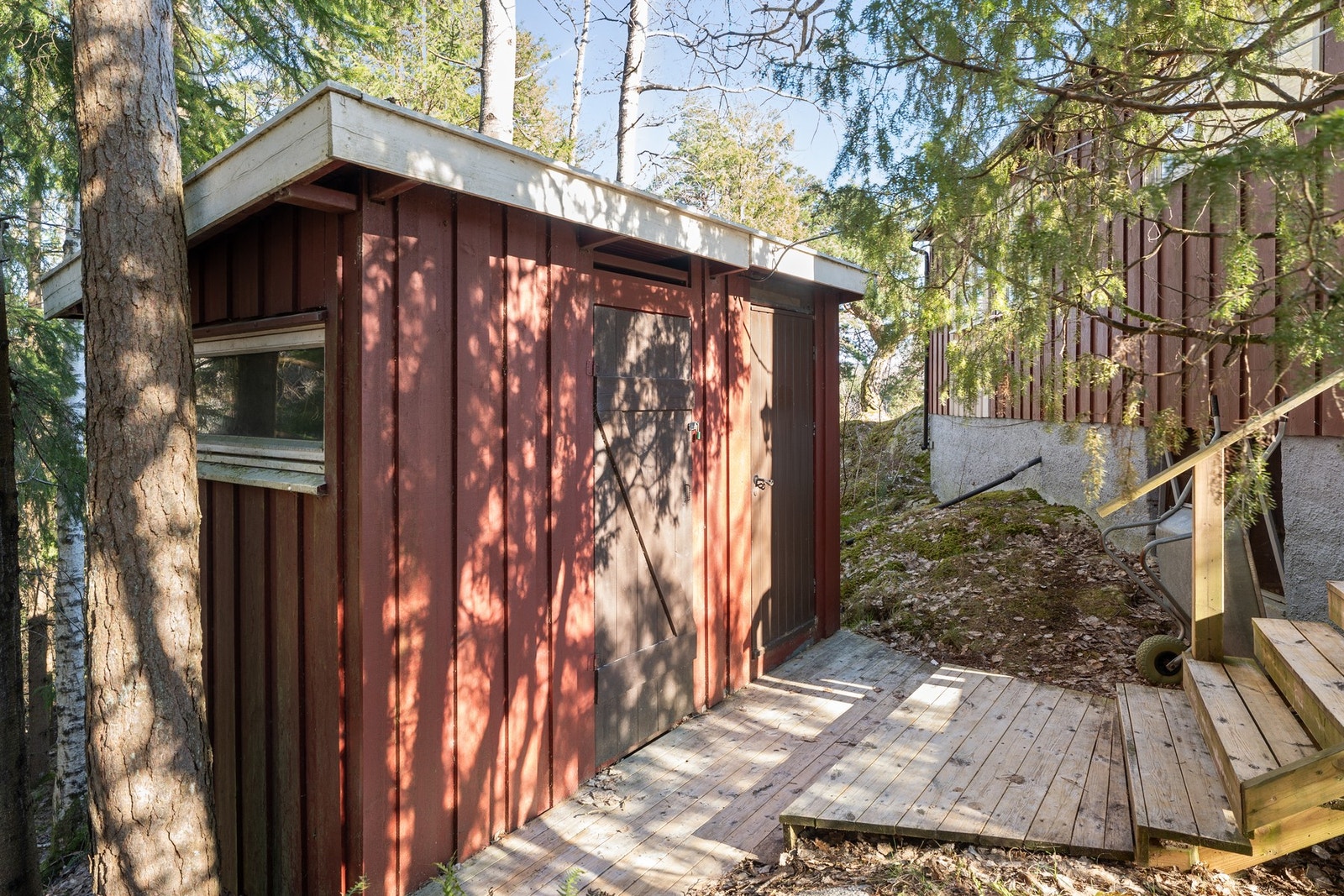 Det er egen bod i tilknytning til utedoen. Galleribilde