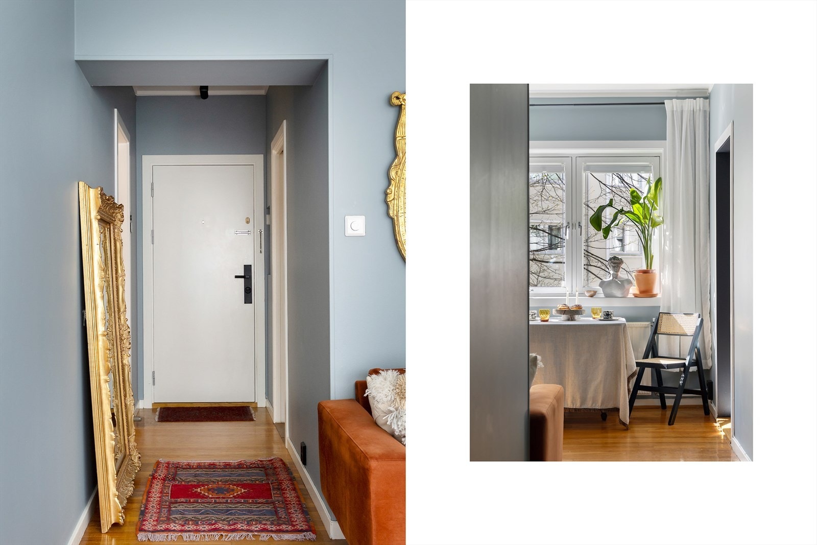 Velkommen inn i en gjennomført entré som setter tonen for resten av boligen. Nøkkelfri adkomst via appstyrt Defigo calling system og smartlås. Galleribilde