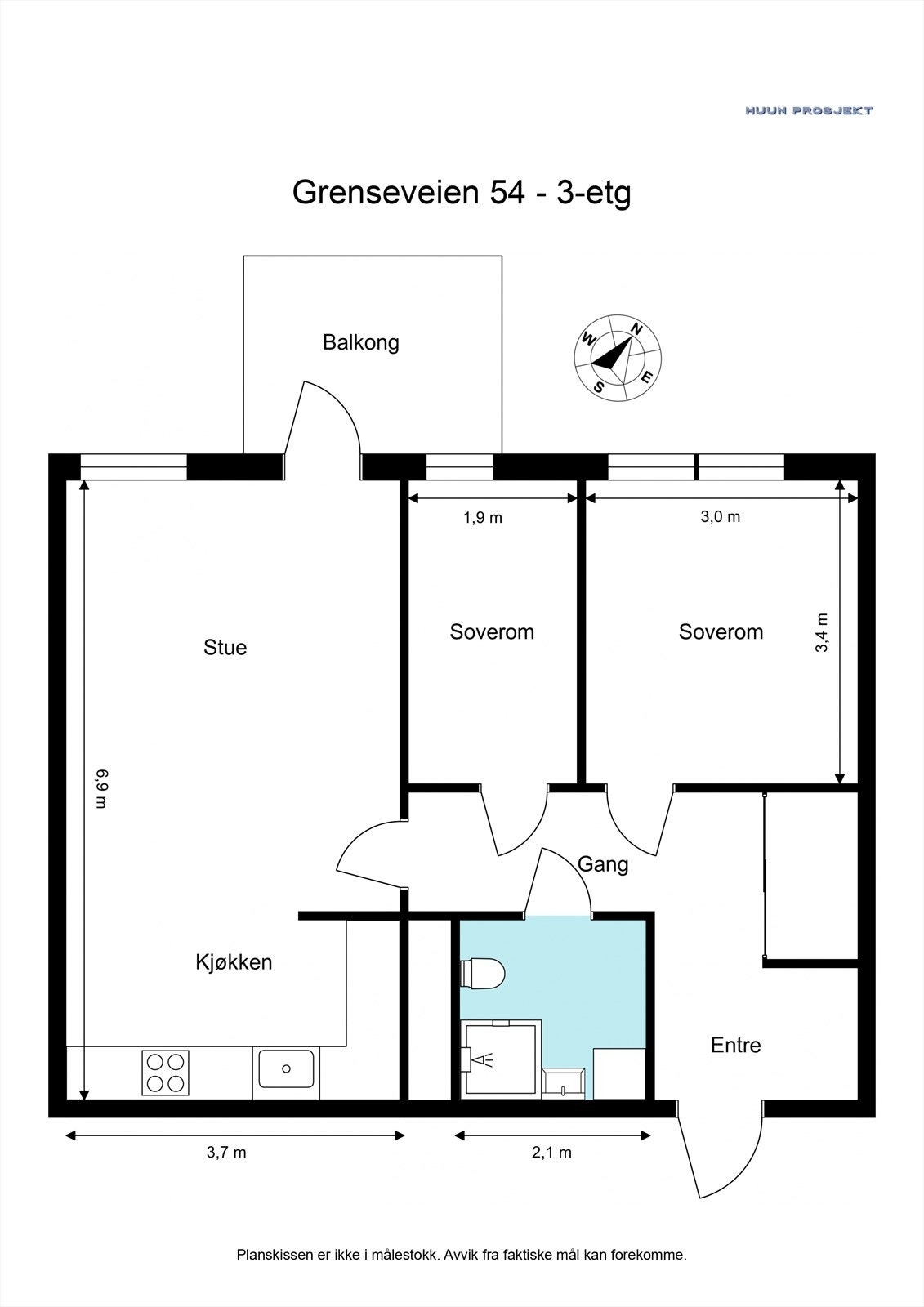 Plantegning Grenseveien 54 Galleribilde