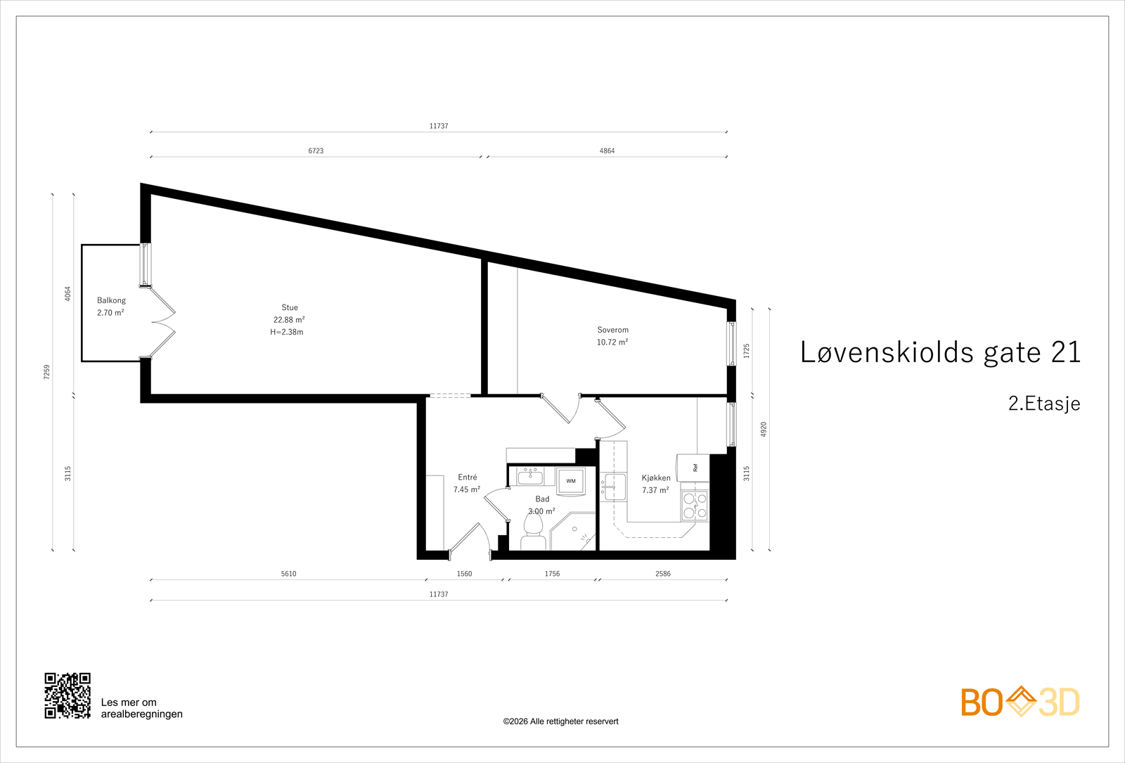 Løvenskiolds gate 21 - Plantegning. Galleribilde