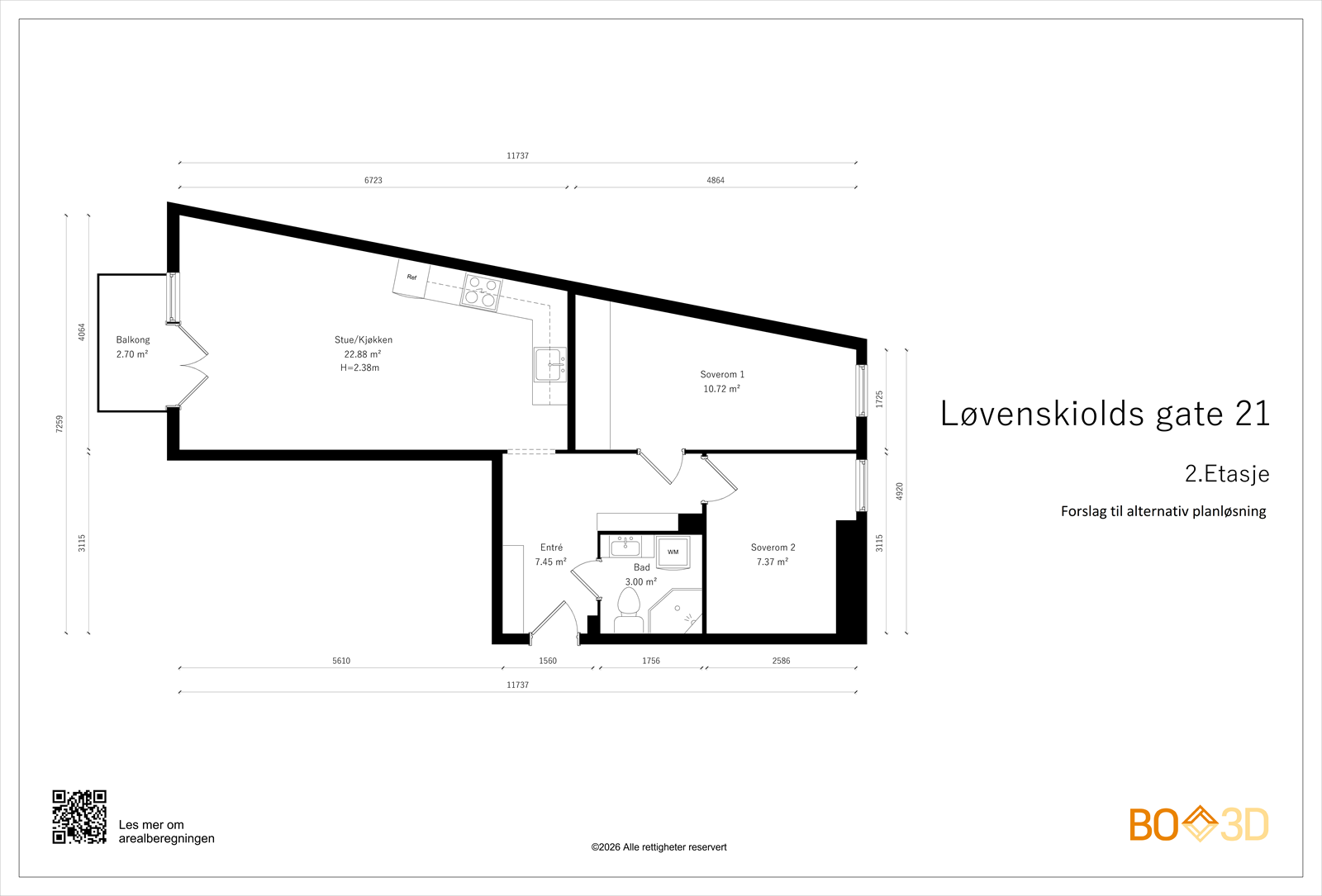 Løvenskiolds gate 21- Alternativ plantegning. Galleribilde