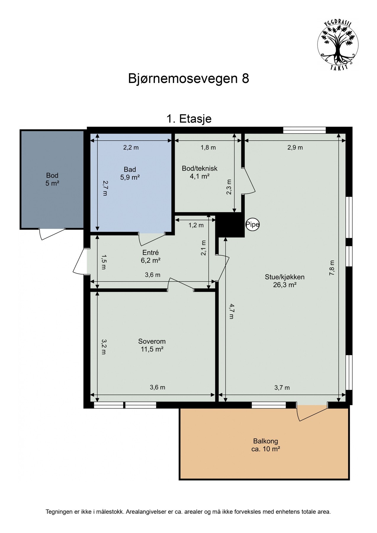 Planskisse m/oppmålinger Galleribilde