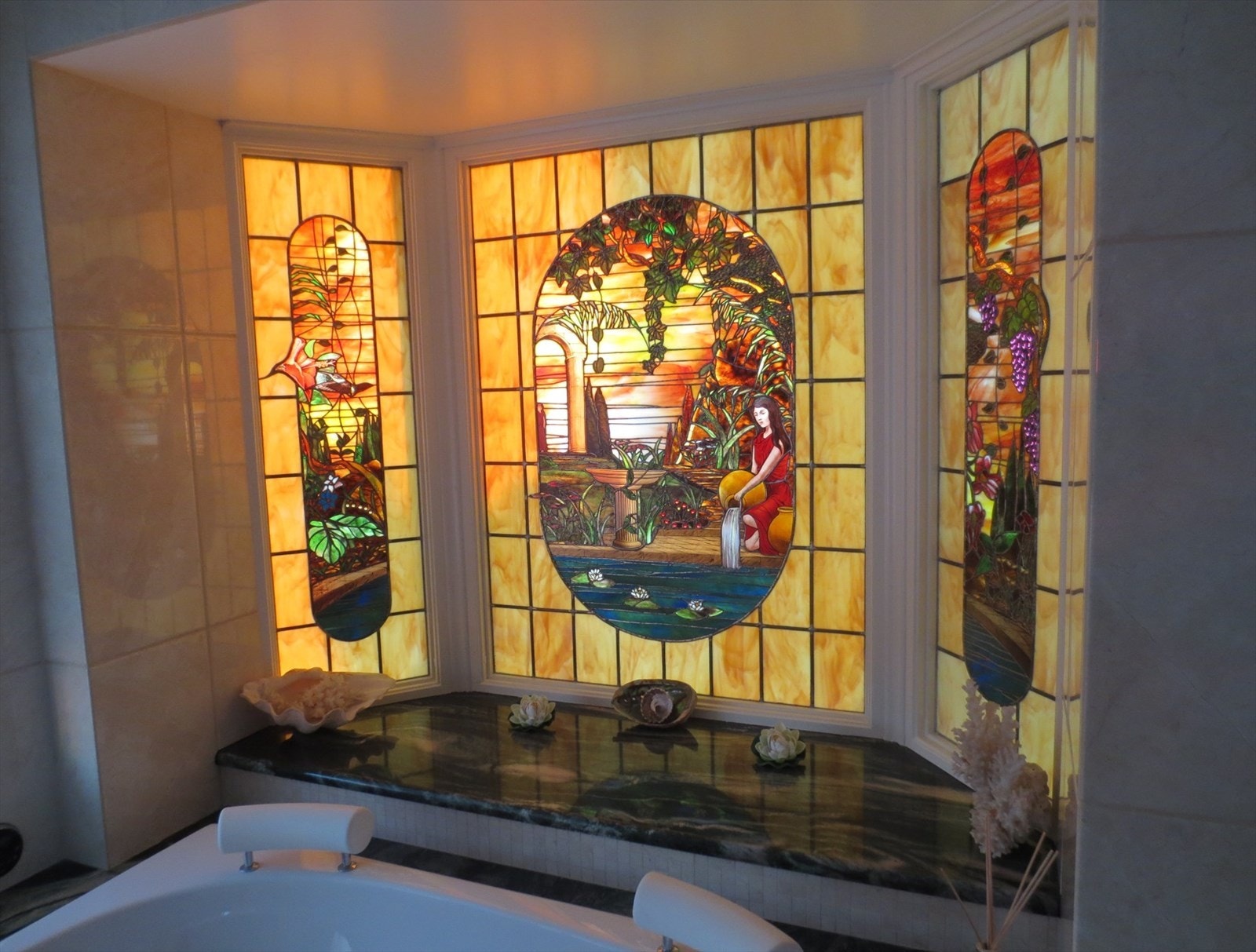 Fantastisk detaljert blyglassvindu Galleribilde