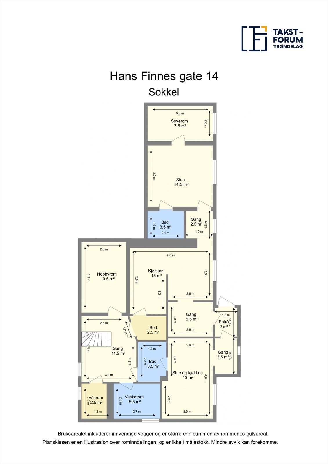 Planskisse sokkel Galleribilde