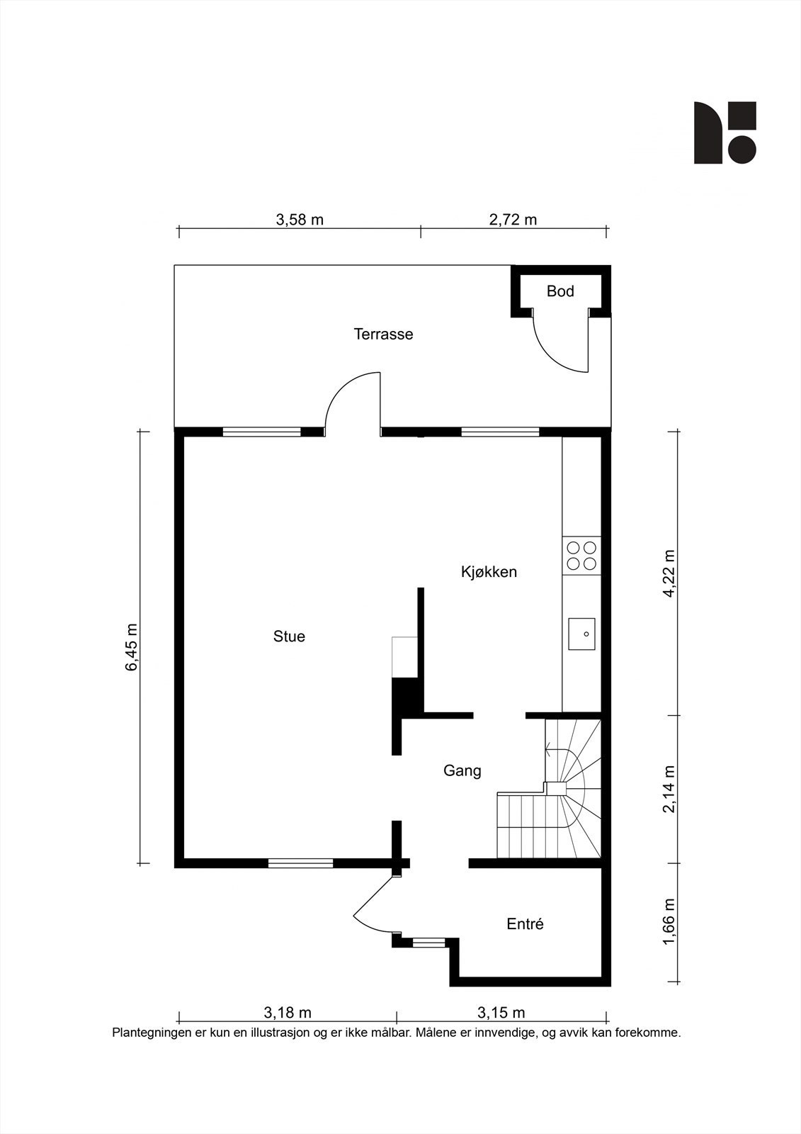 Plantegning for 1. etasje Galleribilde