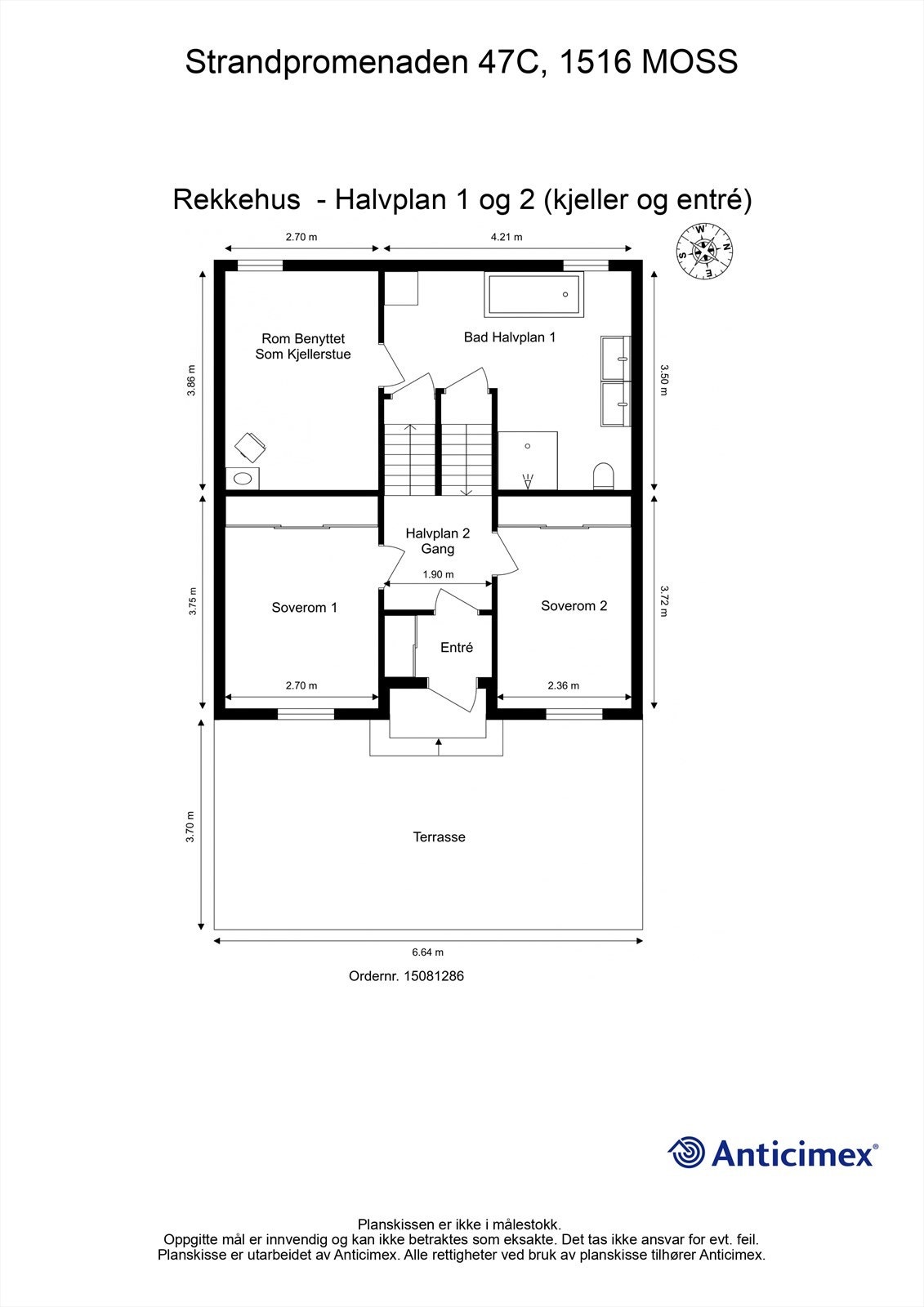 Veiledende skisse av nedre plan og kjeller. Galleribilde