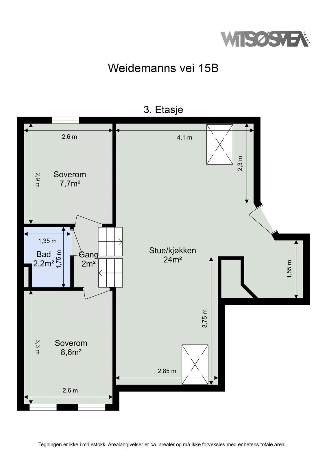 Planskisse 3. etasje. Galleribilde