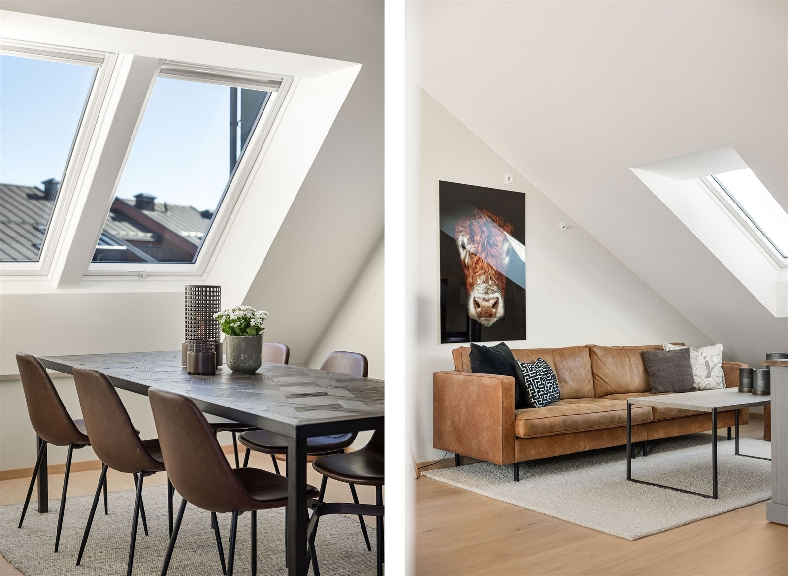 Stuen byr på mange møbleringsmuligheter og har en åpen kjøkkenløsning som gir rommet en luftig og moderne følelse. Galleribilde