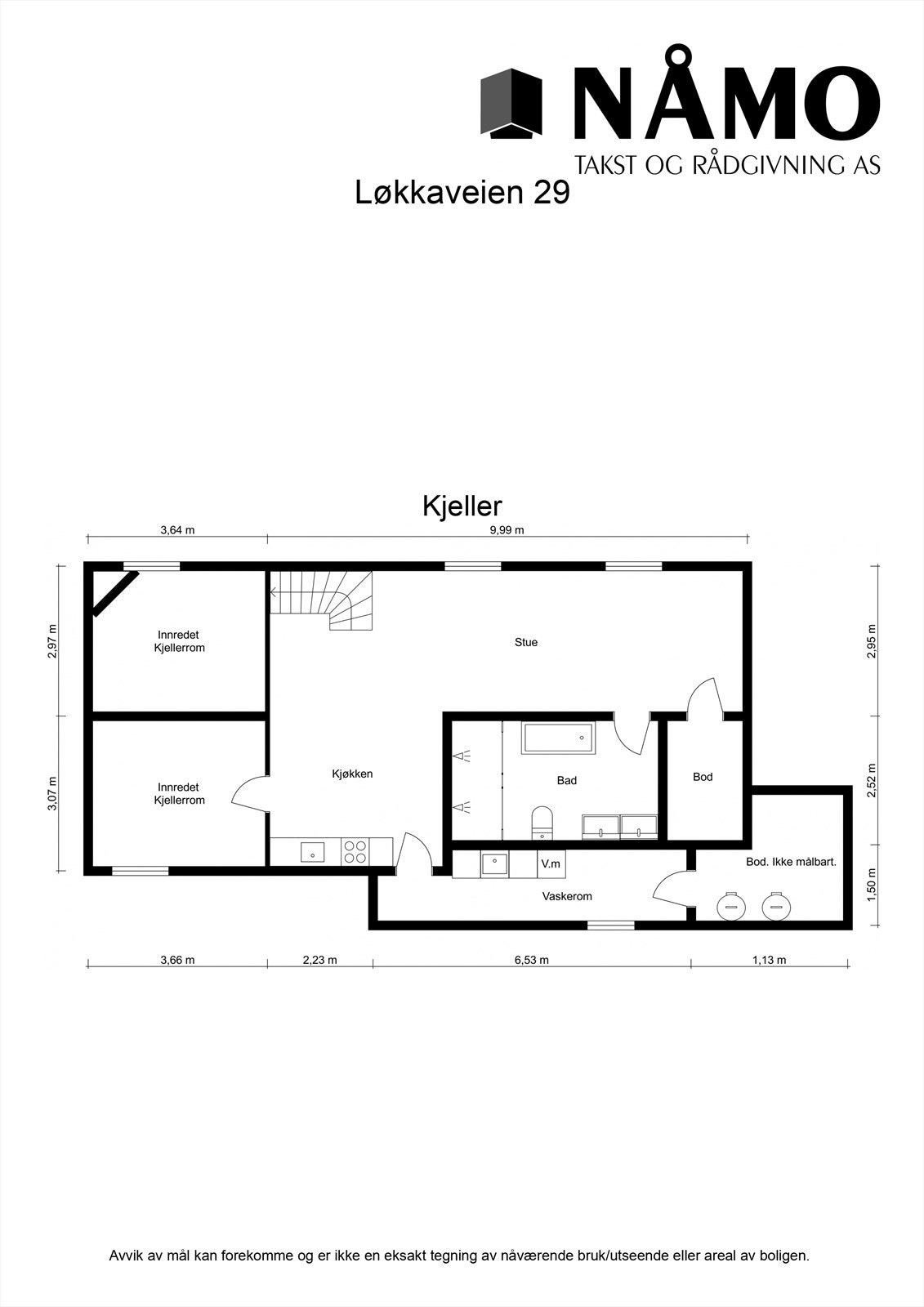 Plantegning kjeller. Galleribilde